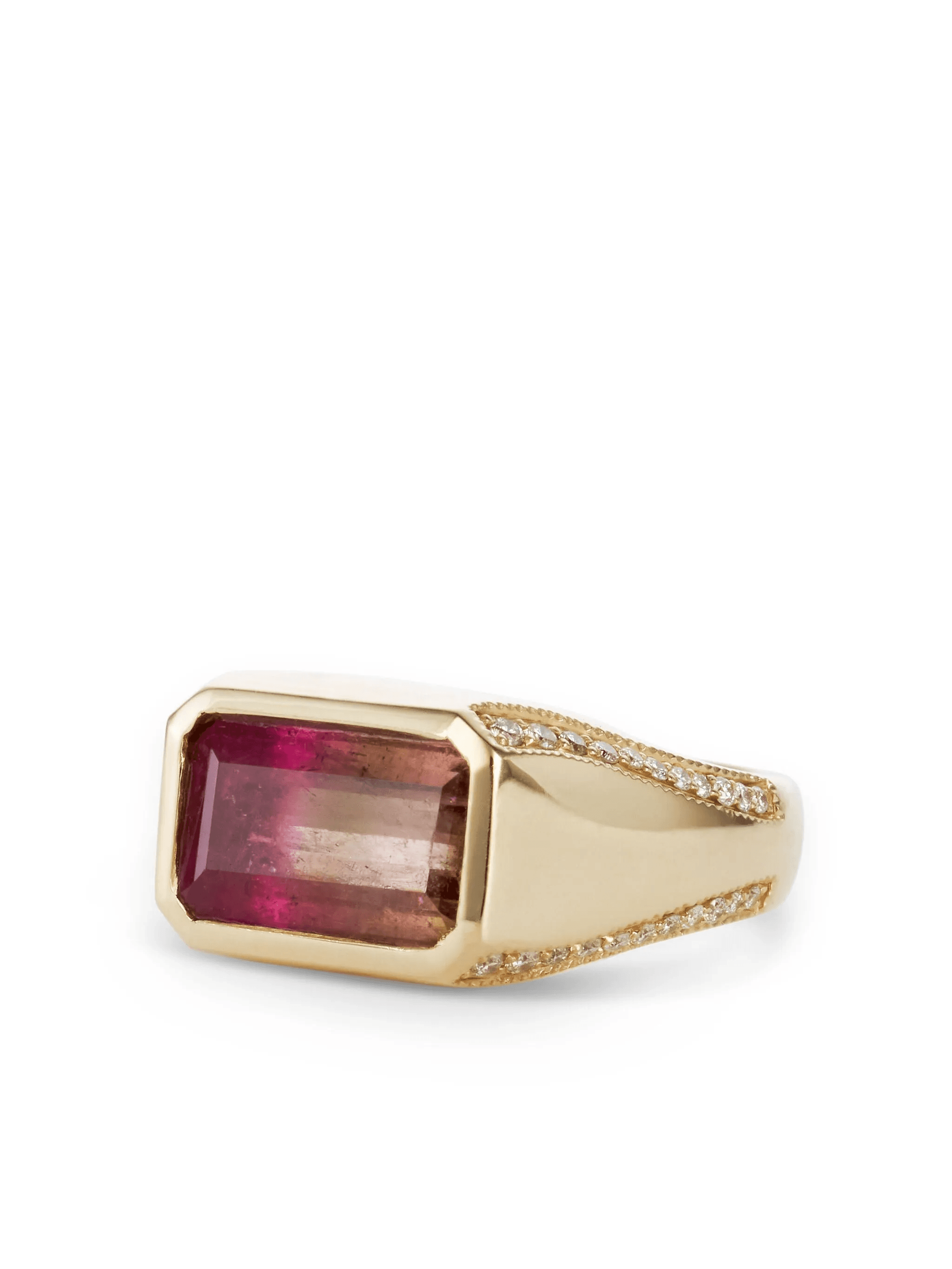14k yellow gold tourmaline and diamond ring - Image 1