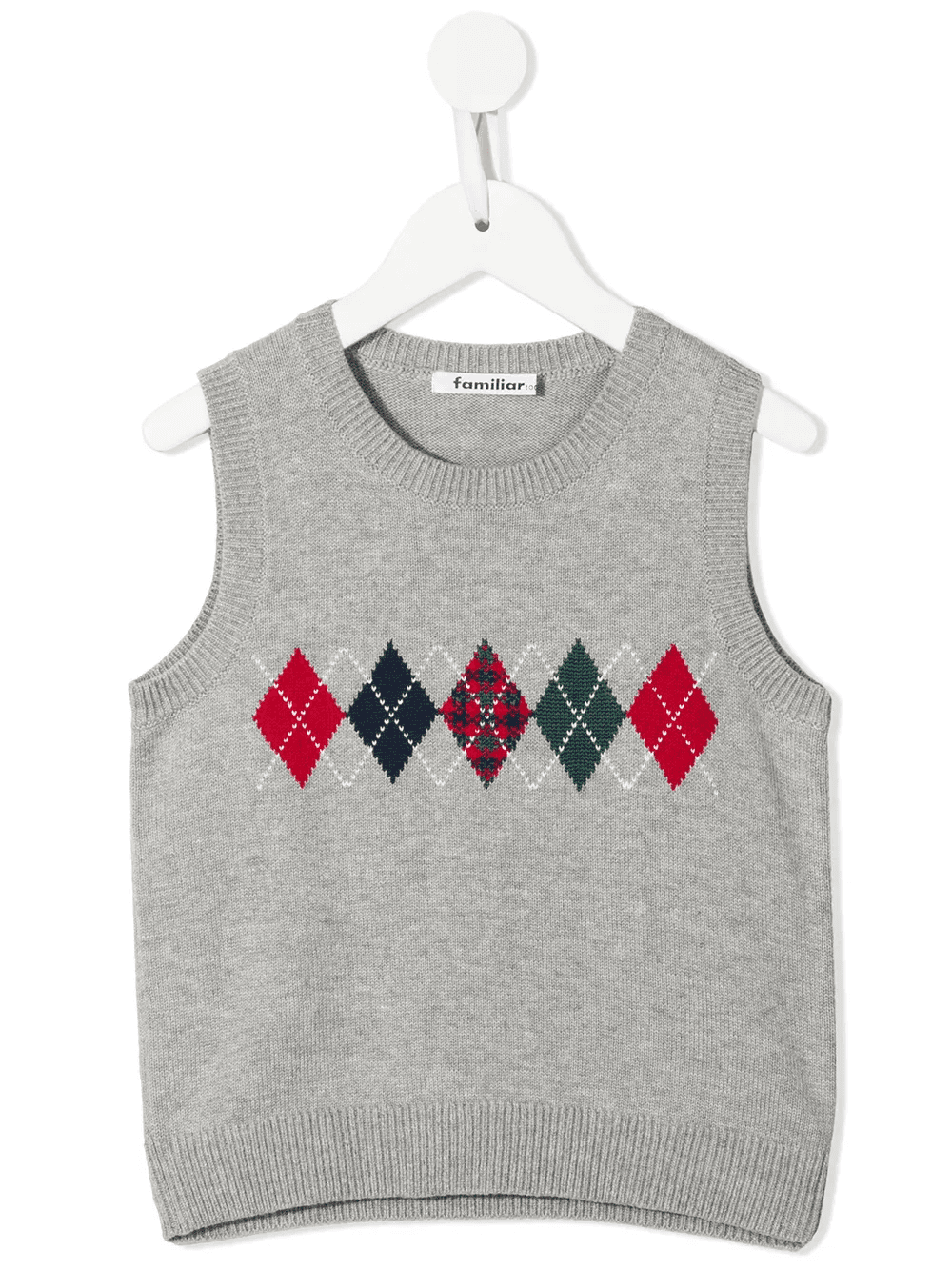 argyle knit sleeveless sweater - Image 1