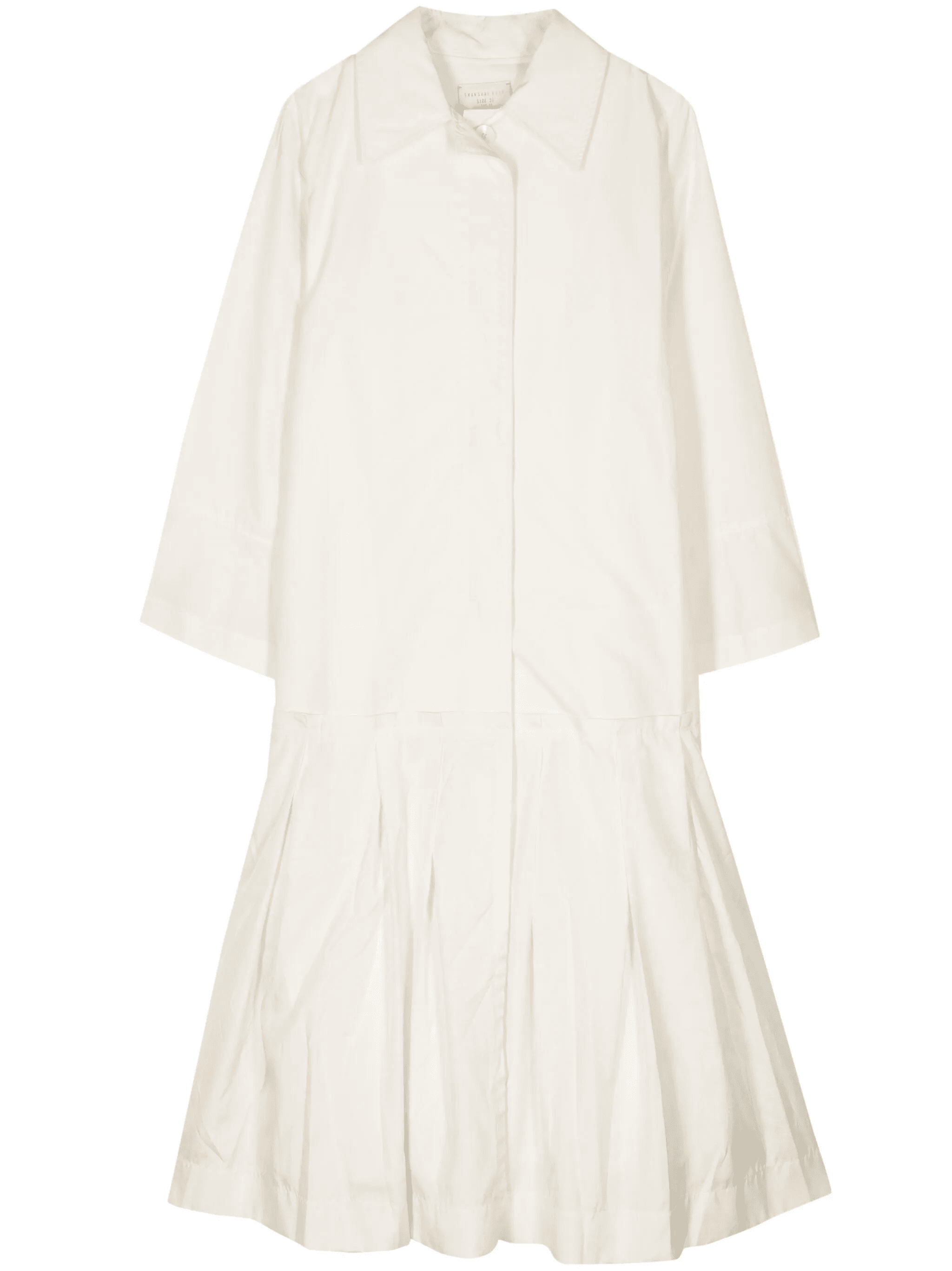 tiered silk-cotton shirt dress - Image 1