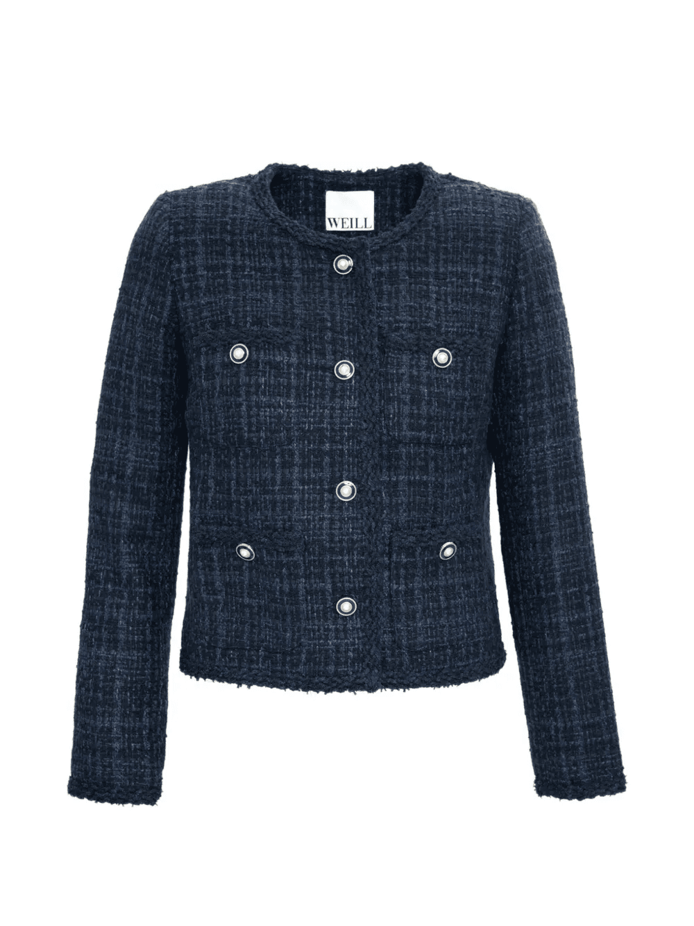 braided-trim tweed jacket - Image 1
