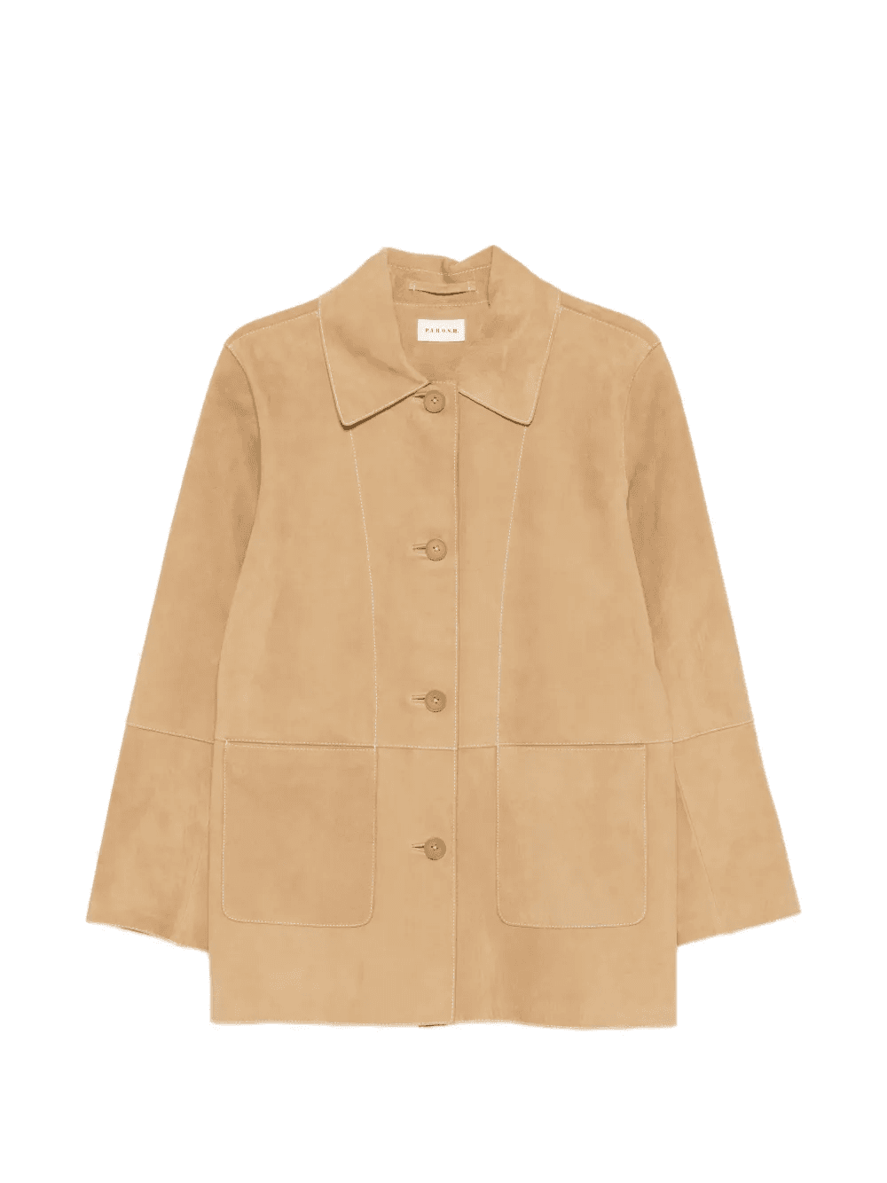 Minuetto panelled suede coat - Image 1