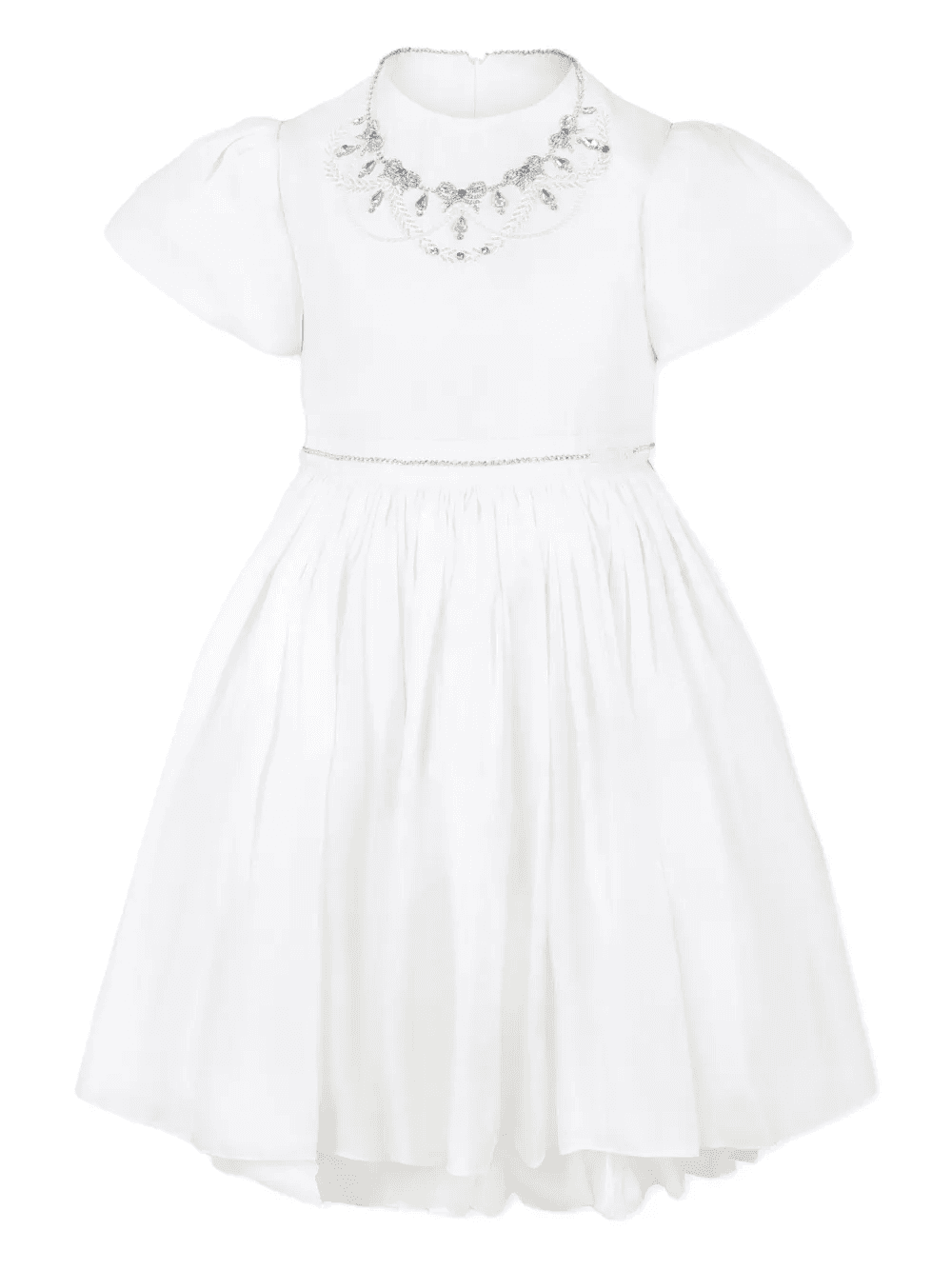 embroidered-collar silk dress - Image 1