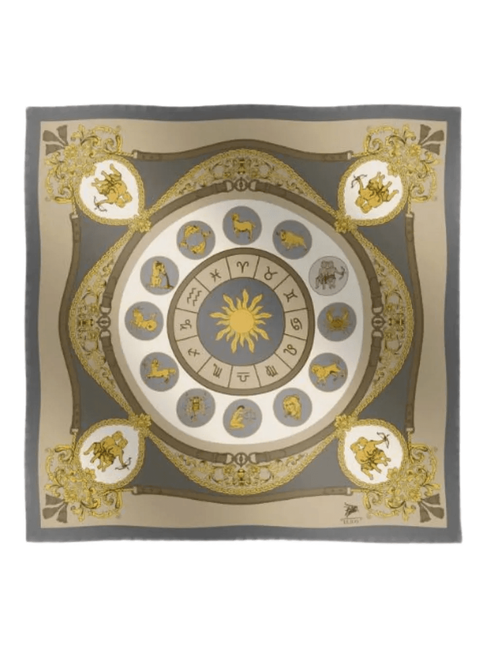 zodiac-print silk scarf - Image 1