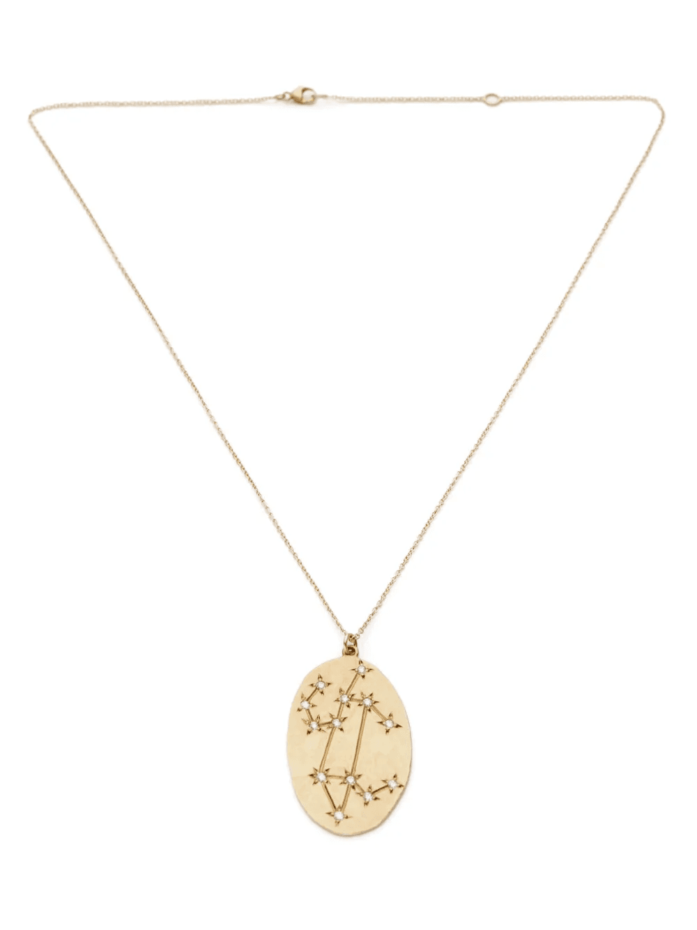 18kt yellow gold Leo diamond pendant necklace - Image 1