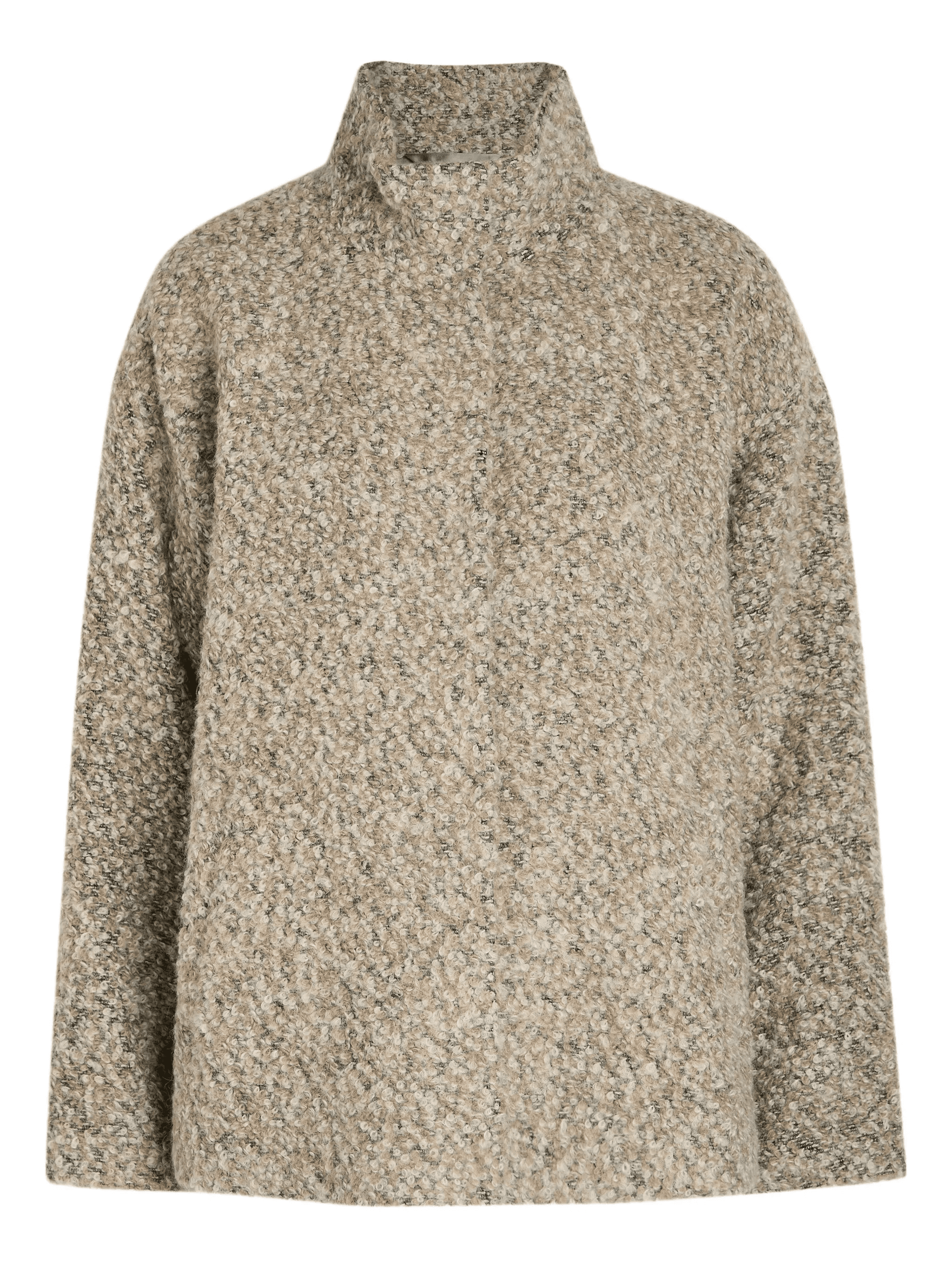 funnel-neck bouclé-texture jacket - Image 1