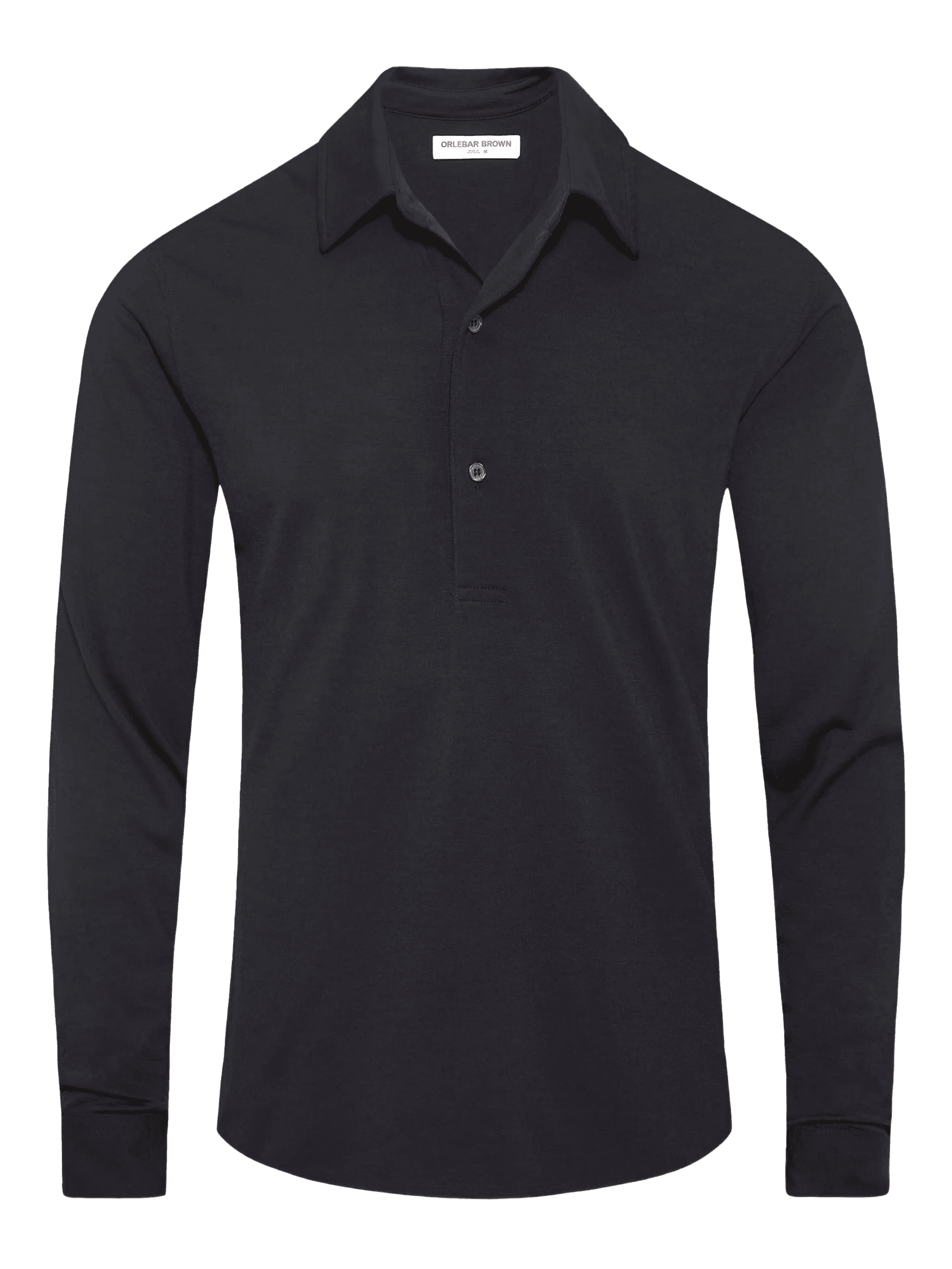 long-sleeve merino wool polo shirt - Image 1