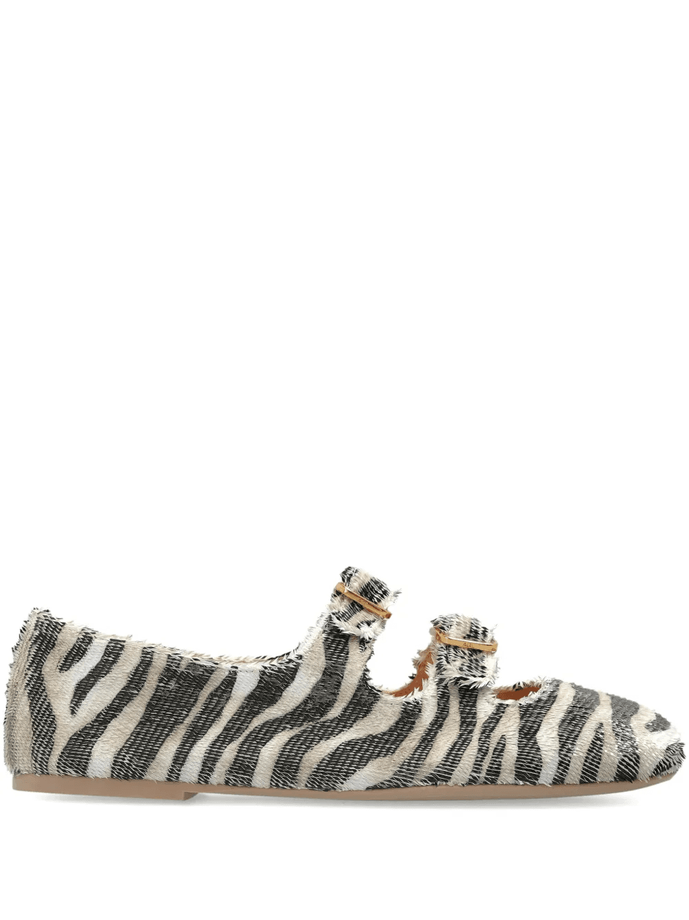 zebra-print buckle ballet flats - Image 1