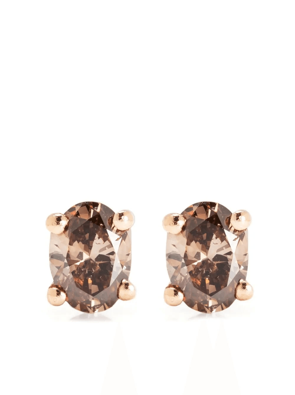 18kt rose and yellow gold diamond stud earrings - Image 1