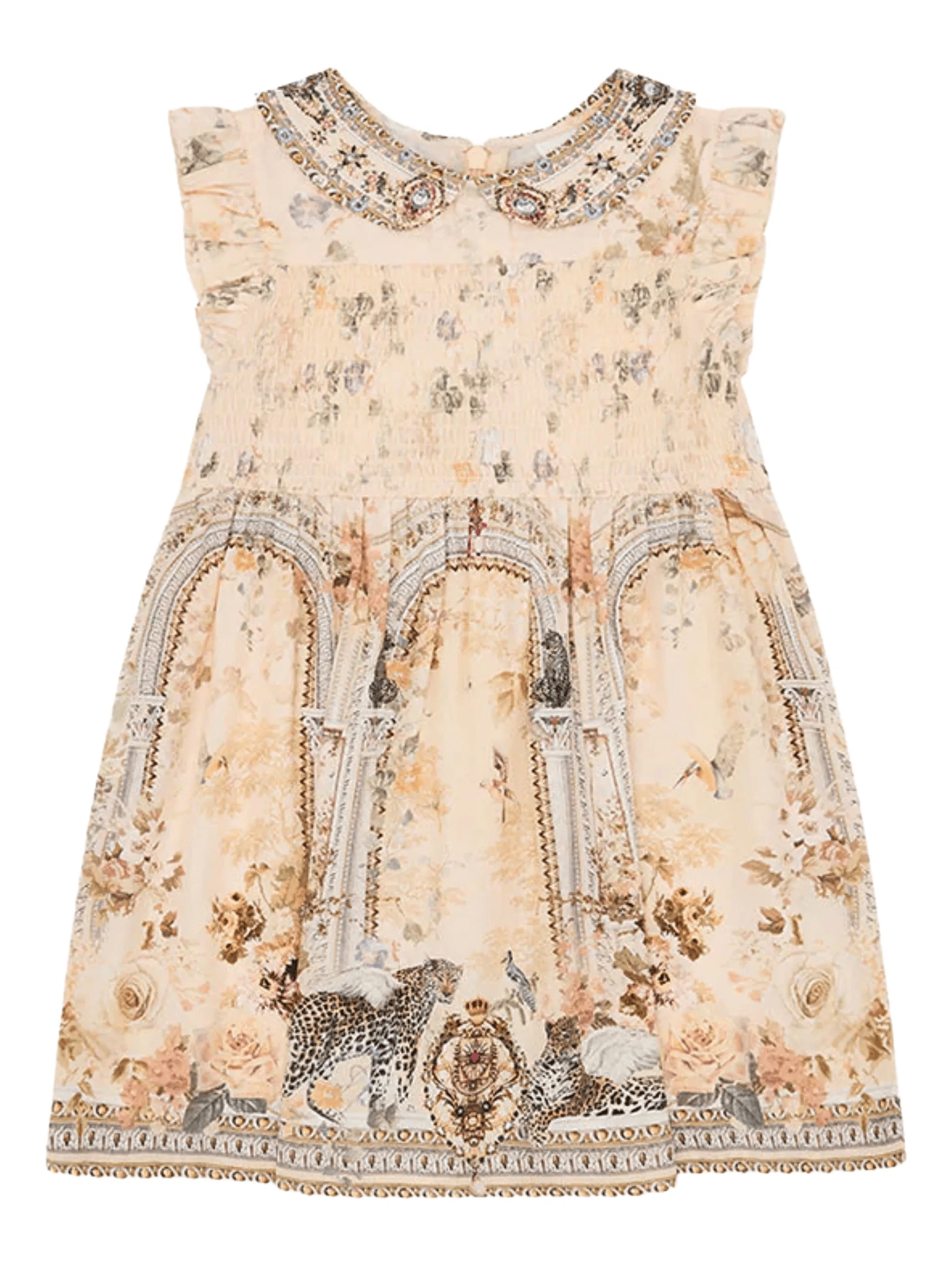 sleeveless smocked dress - Image 1