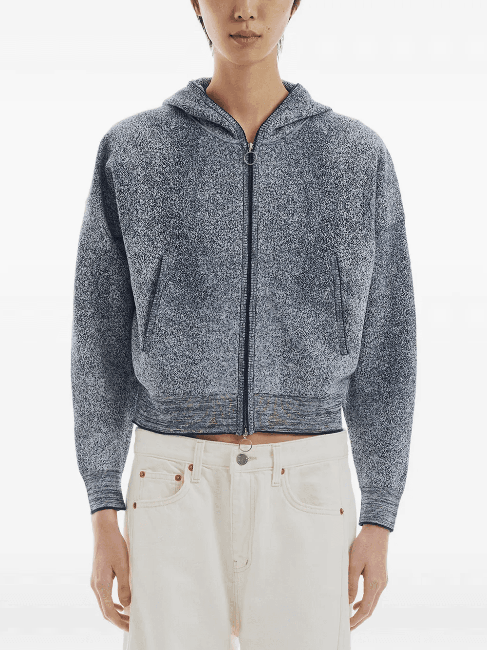 denim-effect cropped jacket - Image 1
