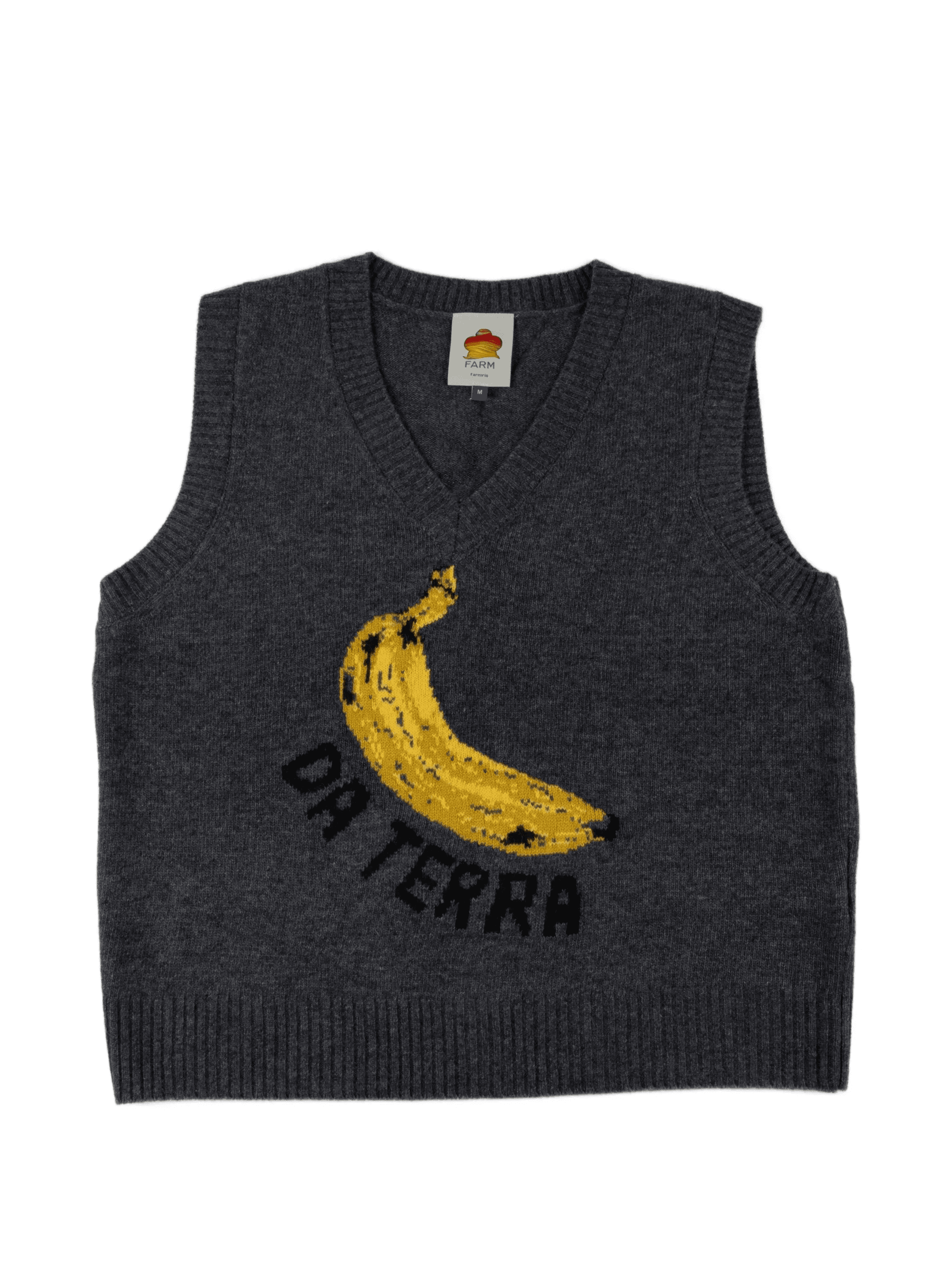 banana-print knit vest - Image 1
