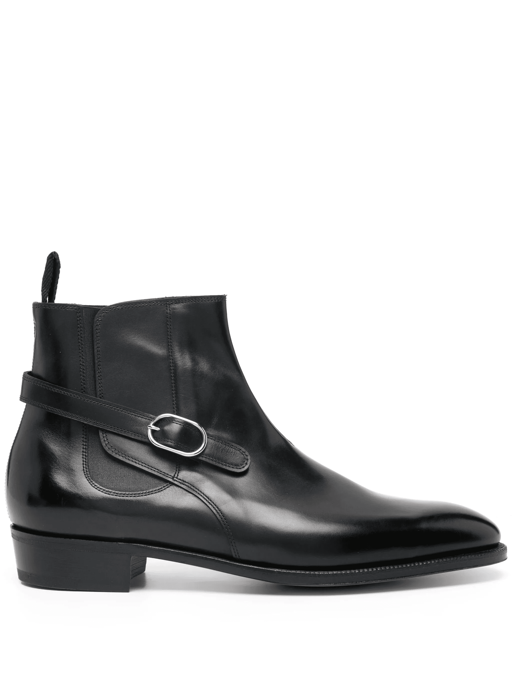 side-buckle polished leather boots - Image 1