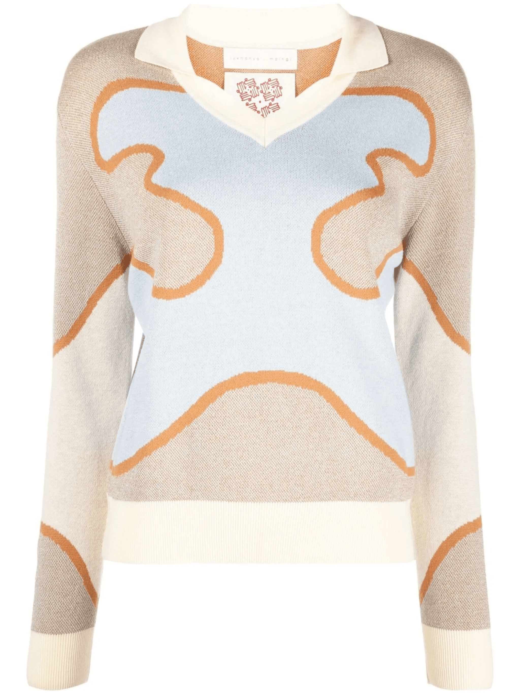 abstract-knit cotton jumper - Image 1
