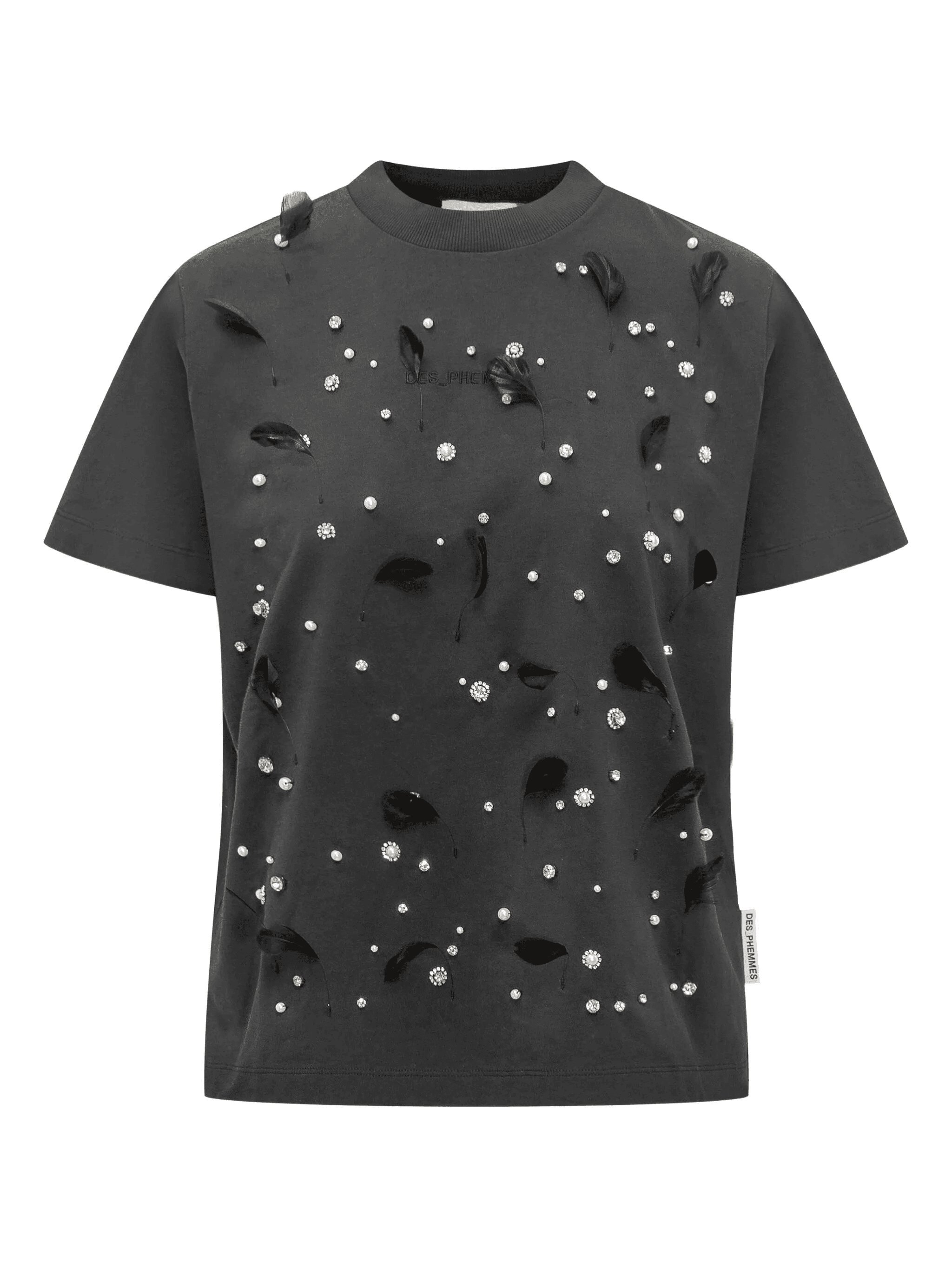 feather-embellished T-shirt - Image 1