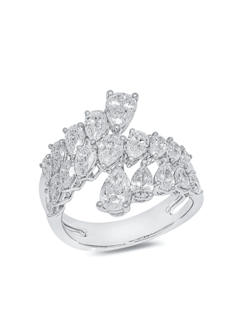 18K white gold diamond ring - Image 1