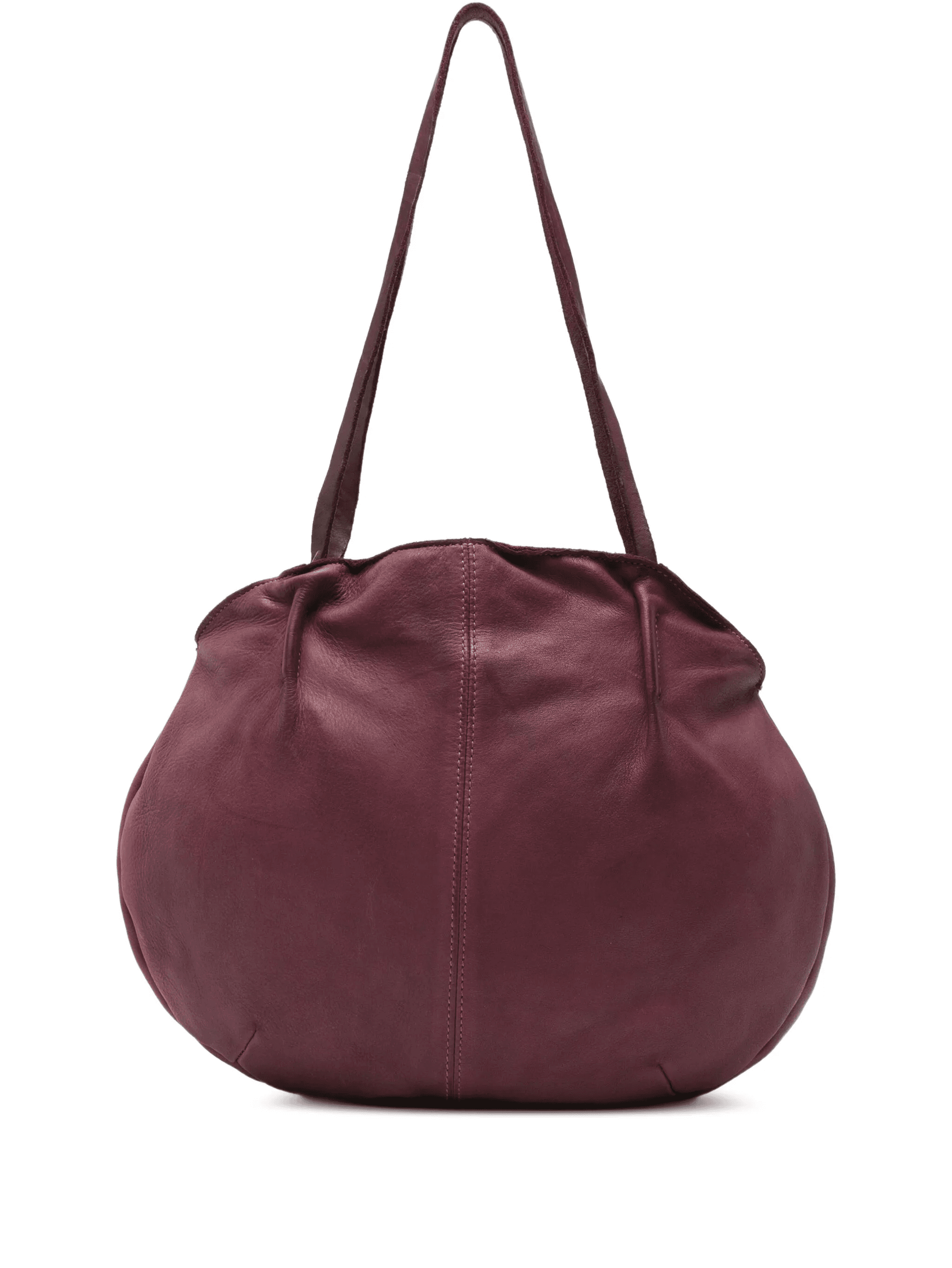 oval-shaped calf leather shoulder bag - Image 1