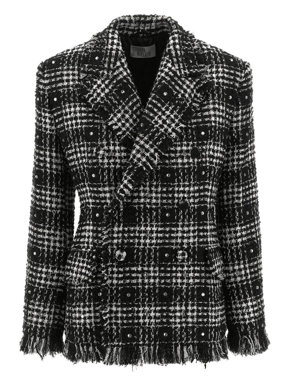 rhinestone-embellished tweed blazer - Image 1