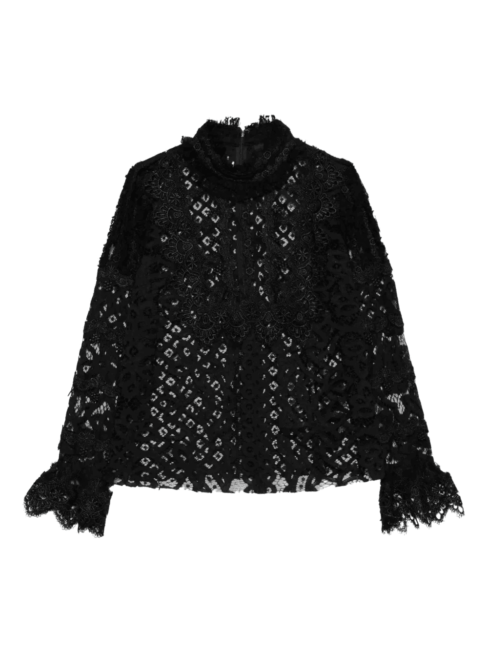 pre-owned lace-embroidered blouse - Image 1