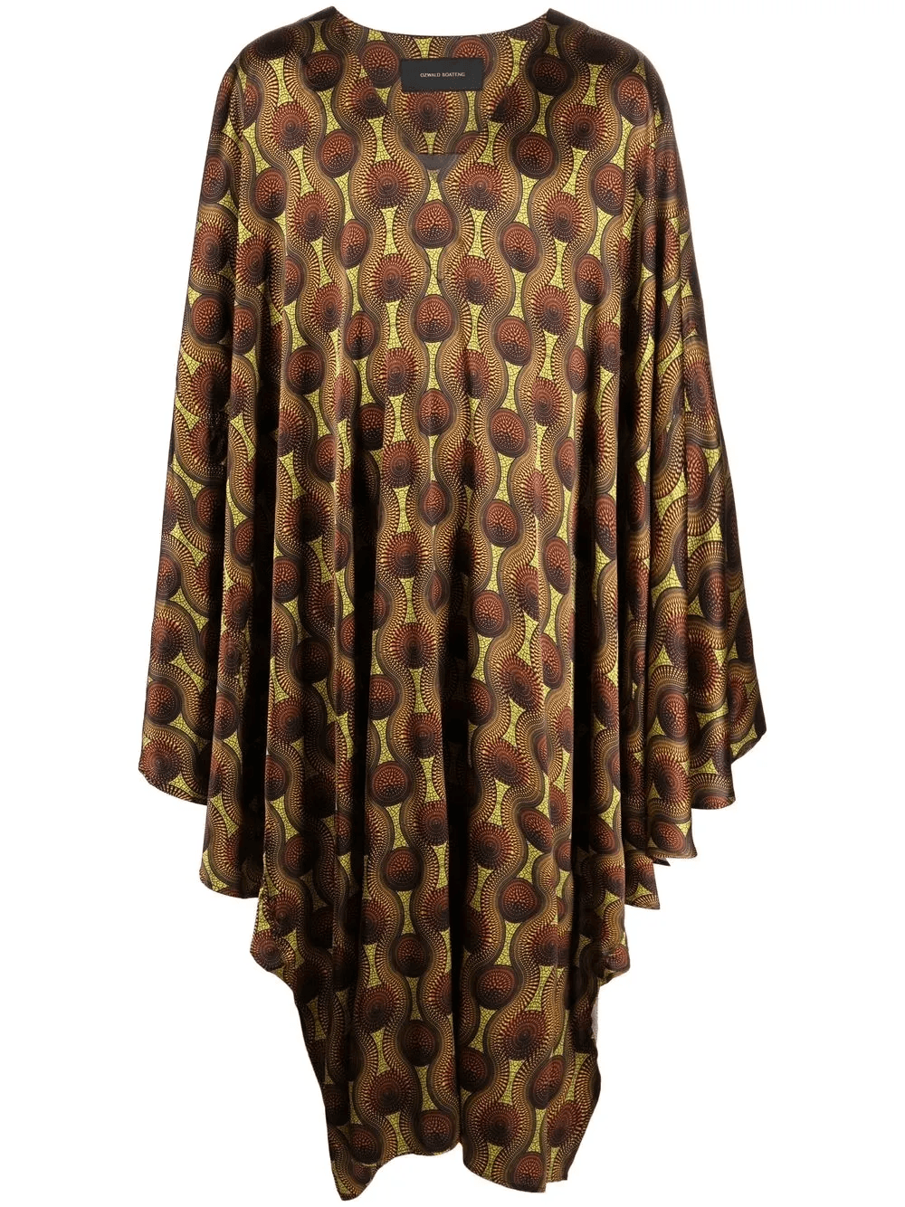 geometric-print silk cape shirt - Image 1