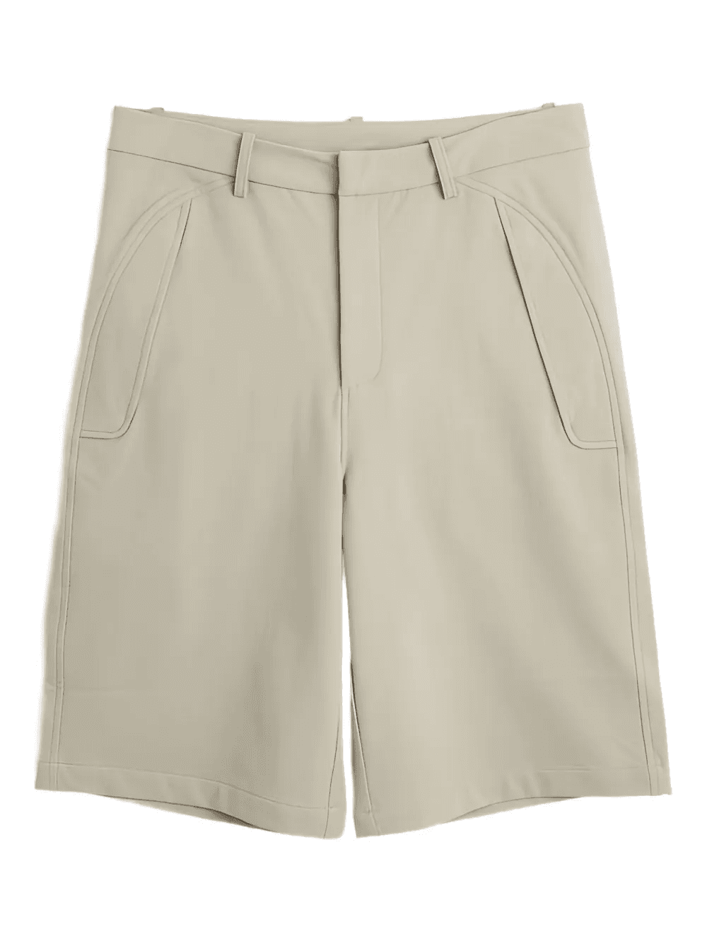 zip-fastening stretch shorts - Image 1