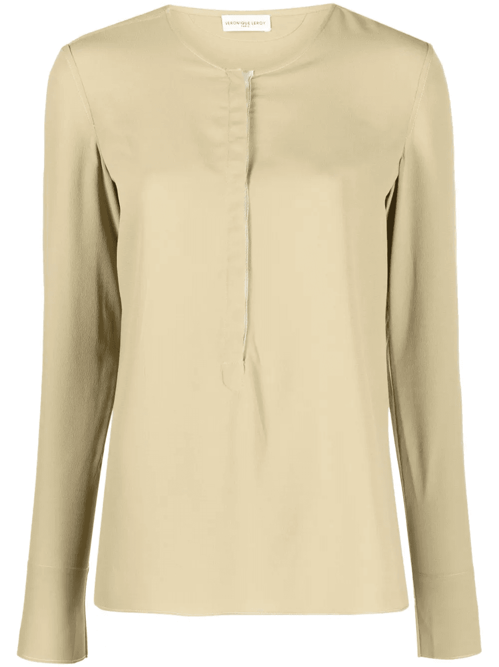 round-neck long-sleeve blouse - Image 1