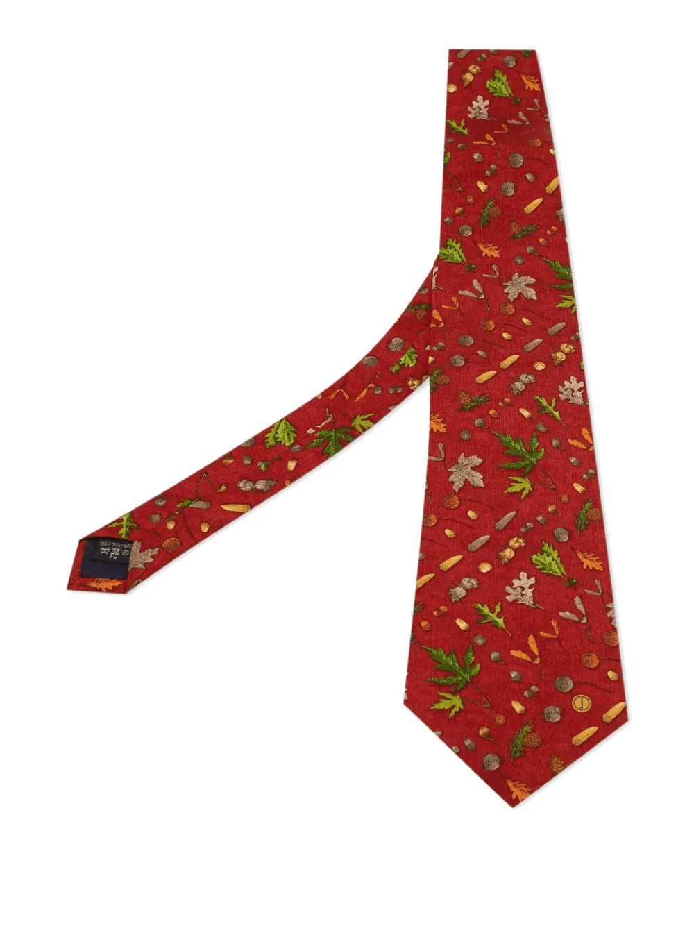 leaf-print silk tie - Image 1
