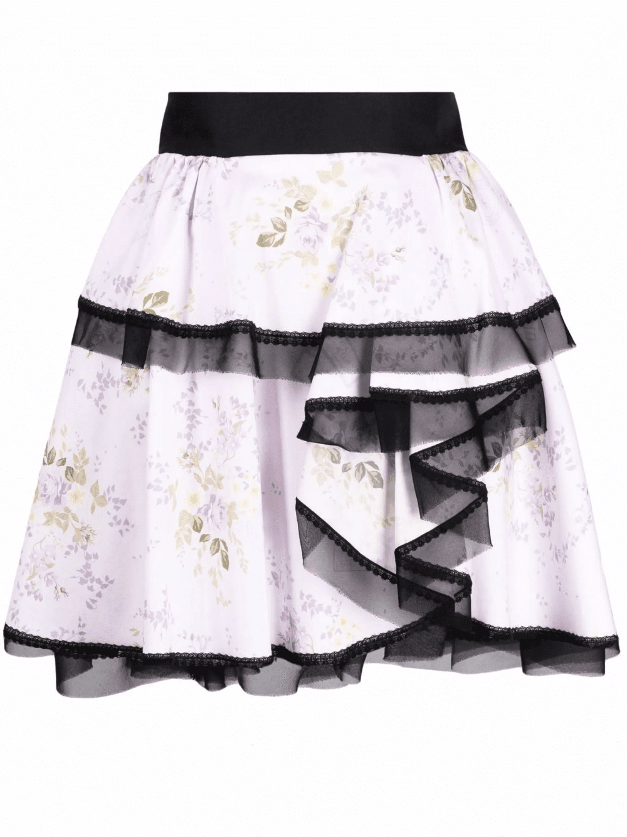 asymmetric floral-print mini skirt - Image 1