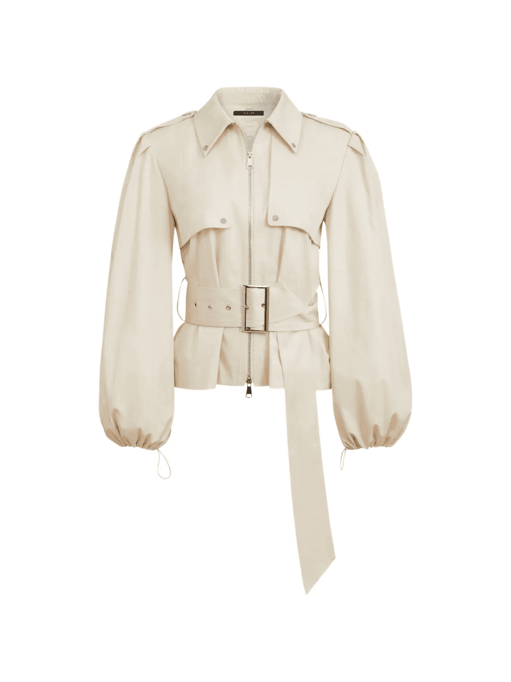 belted zip-front jacket - Image 1