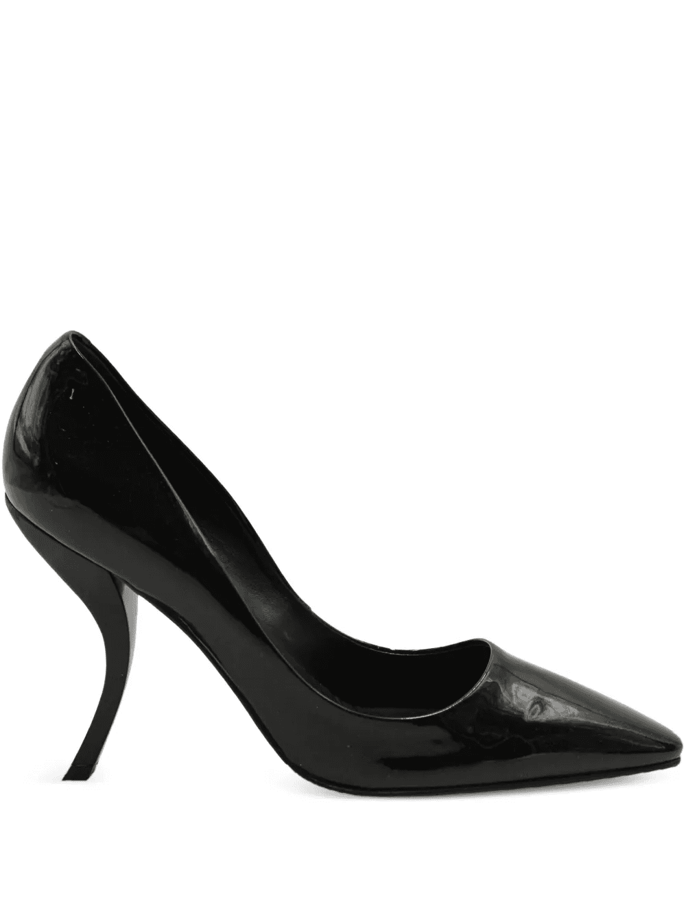 patent-leather curved-heel pumps - Image 1