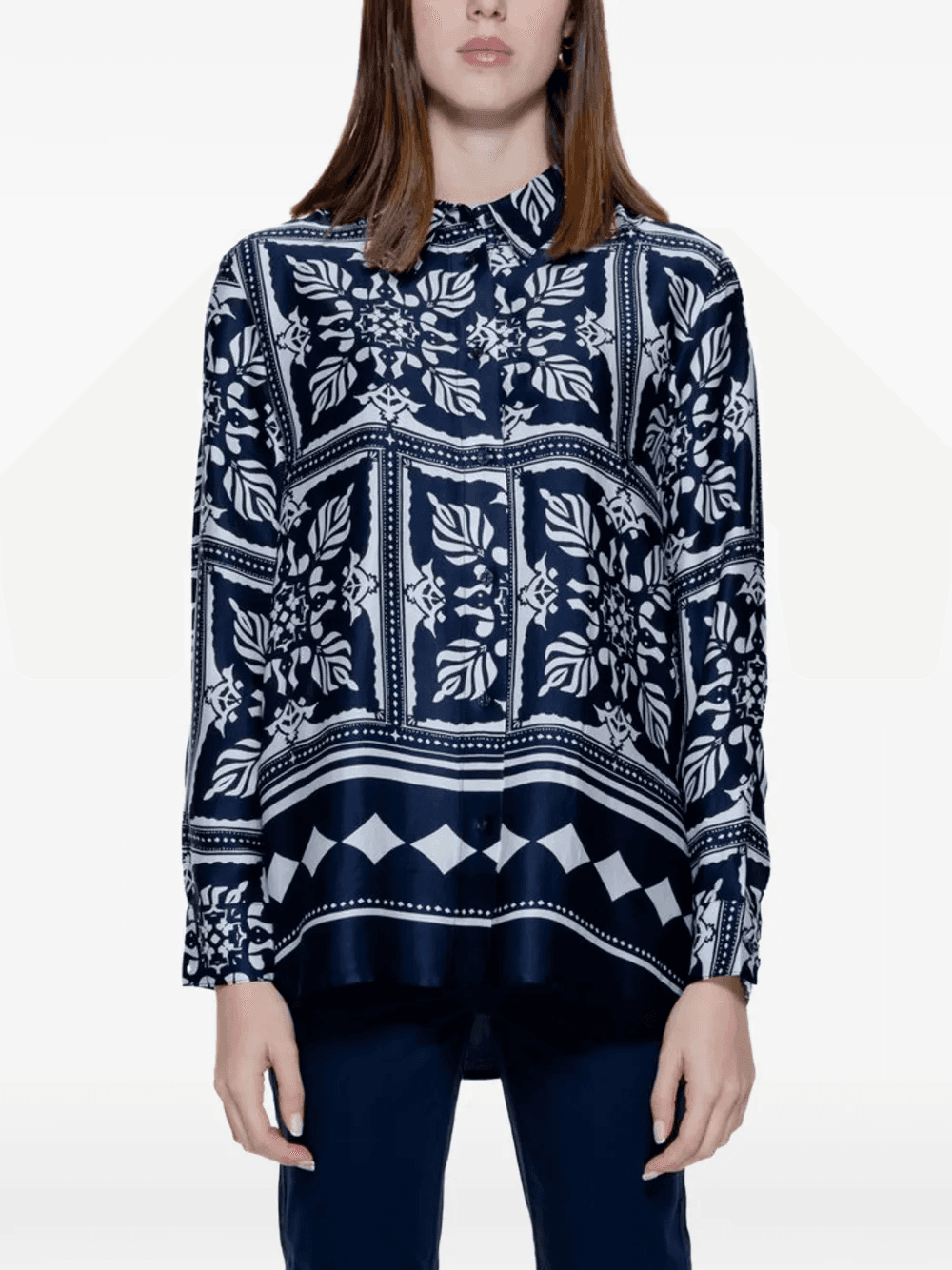 floral-print silk shirt - Image 1