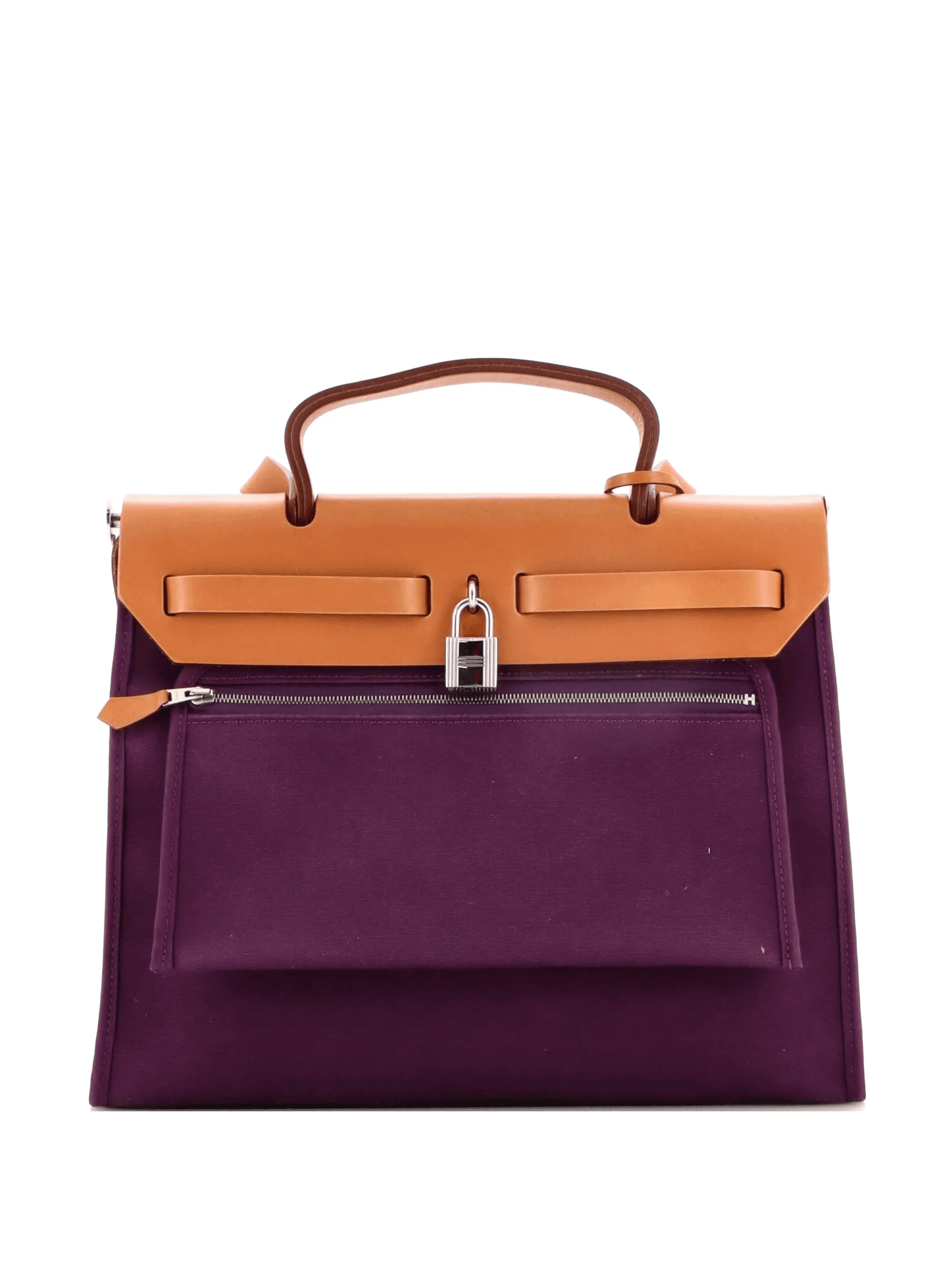 Herbag Zip Leather and Toile 31 shoulder bag - Image 1