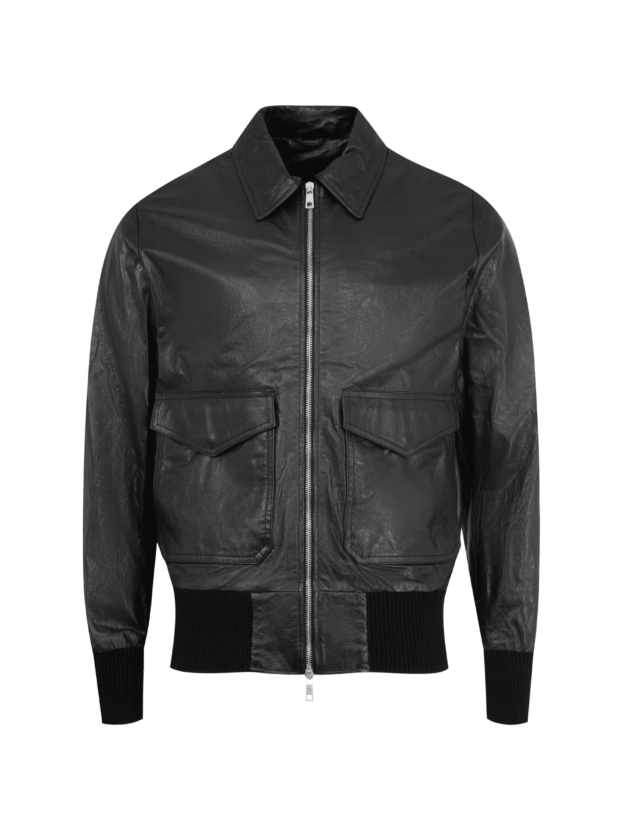 leather bomber jacket - Image 1