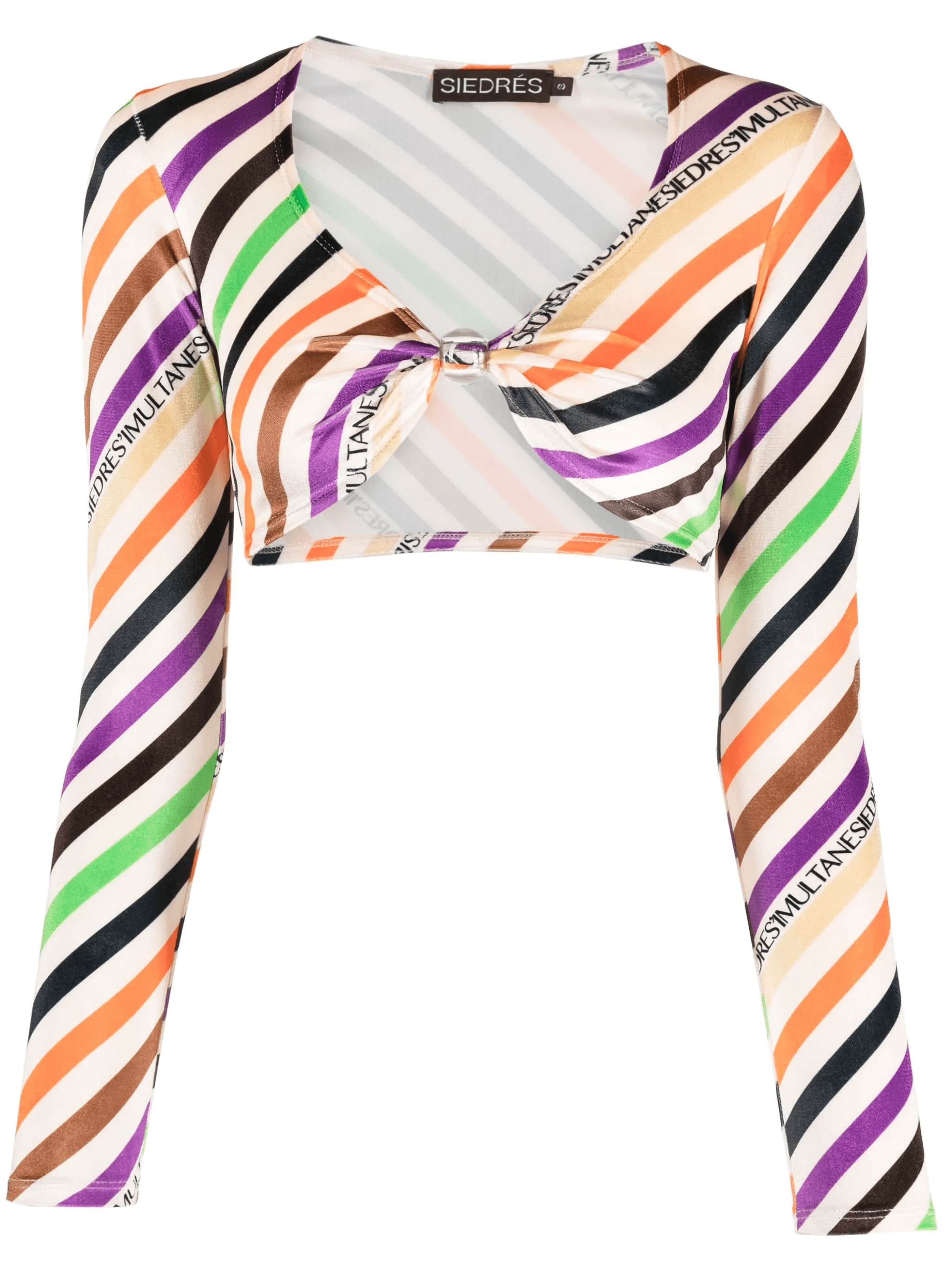 Logan striped twist-front crop top - Image 1
