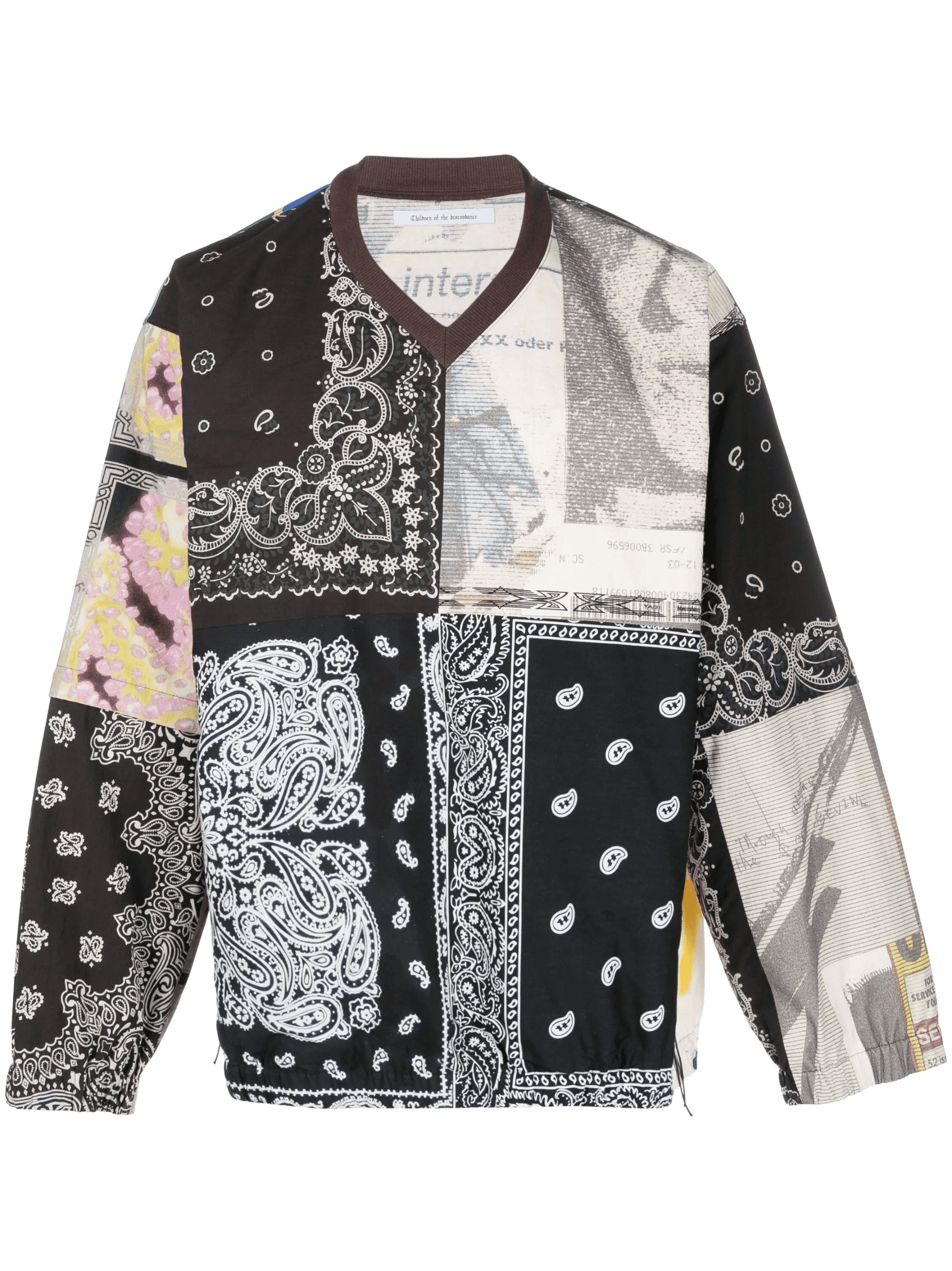 patchwork pattern-print cotton jumper - Image 1