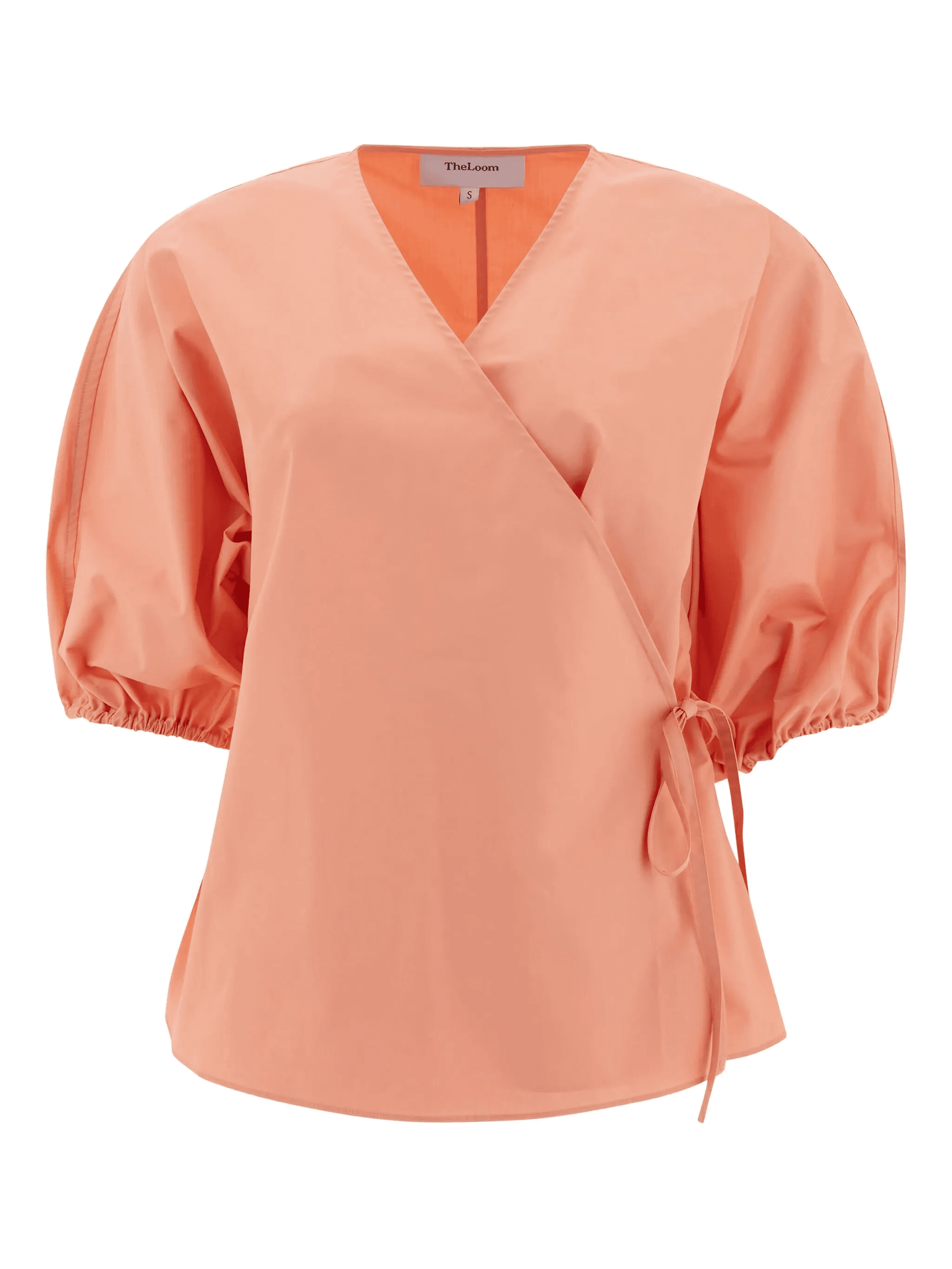 puff-sleeve wrap-design blouse - Image 1