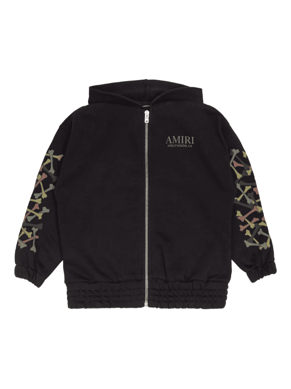 bones print zip hoodie - Image 1
