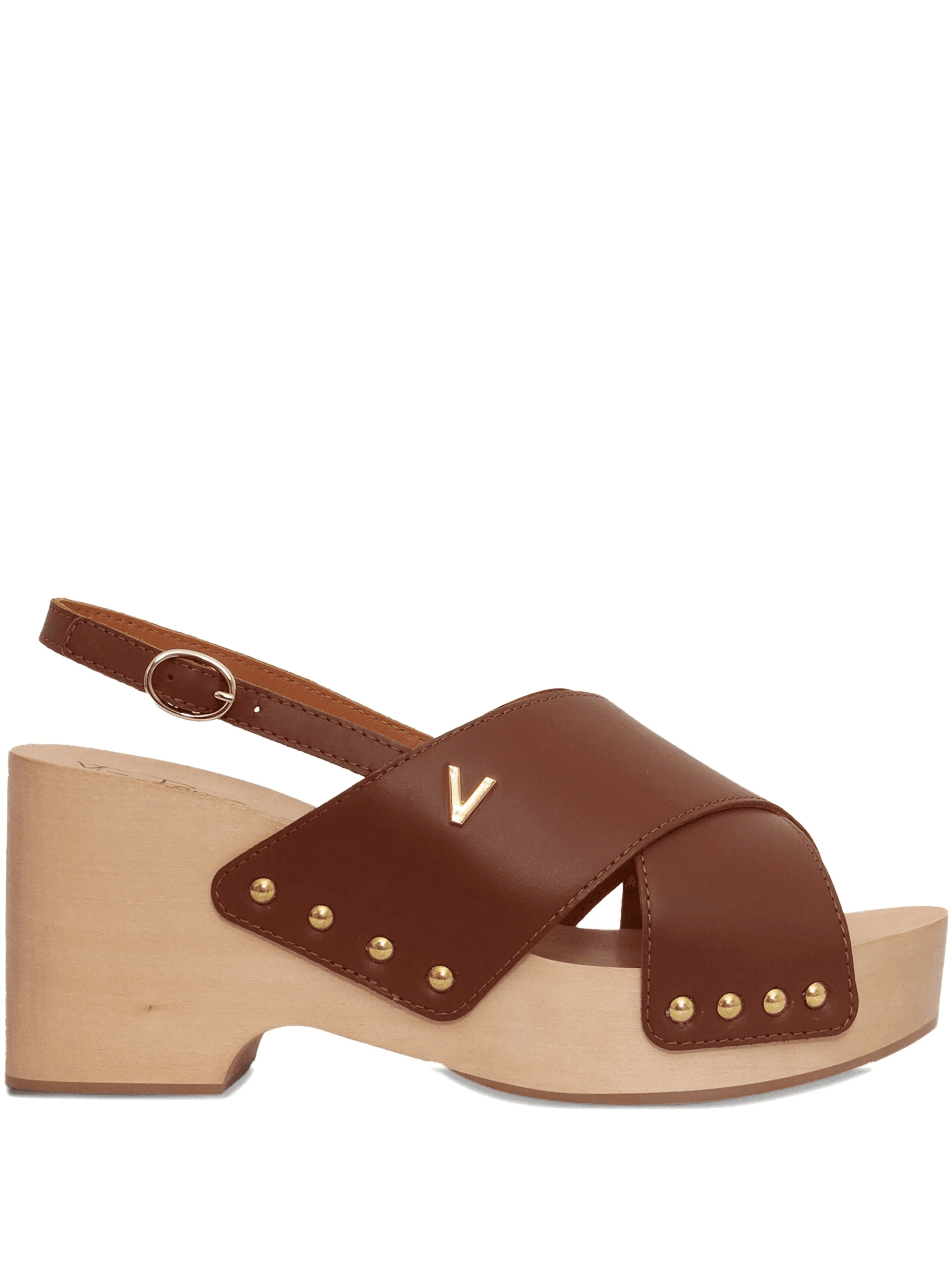100mm cross-strap wooden-sole sandals - Image 1