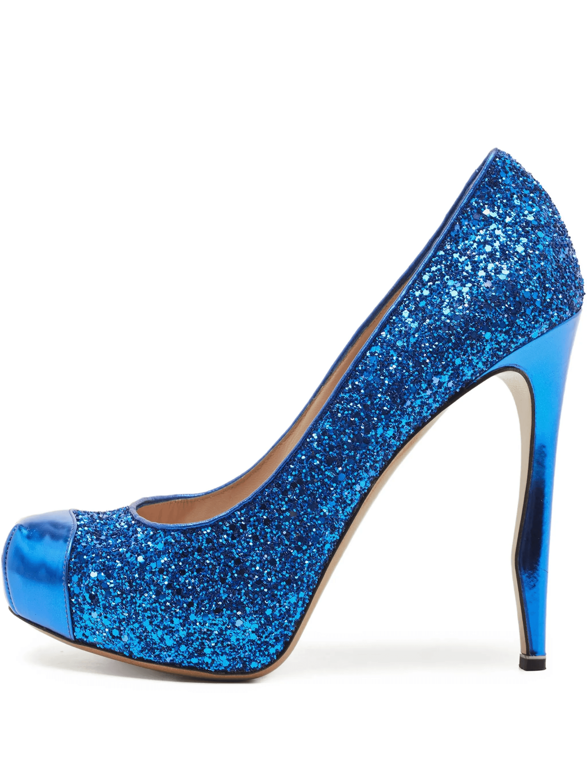 pre-owned 120mm glitter-embellished platform pumps - Image 1