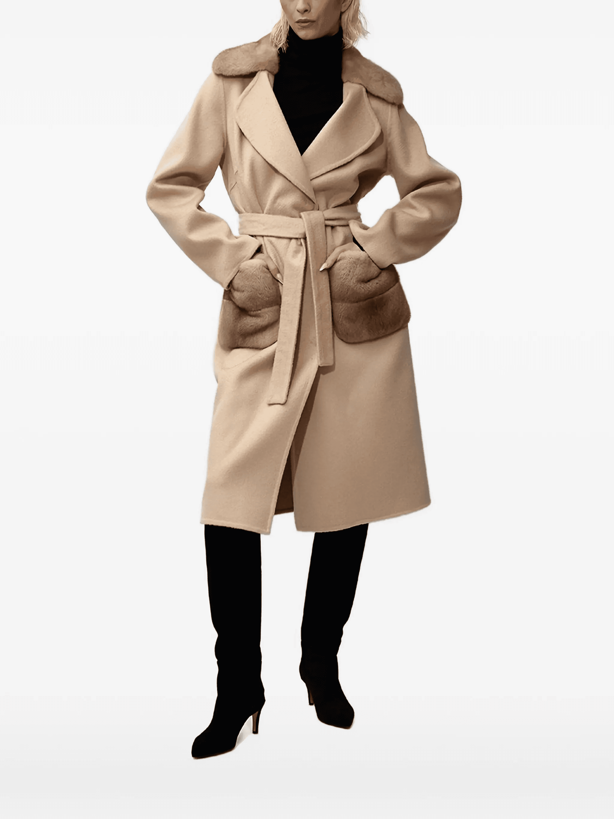 belted midi coat - Image 1
