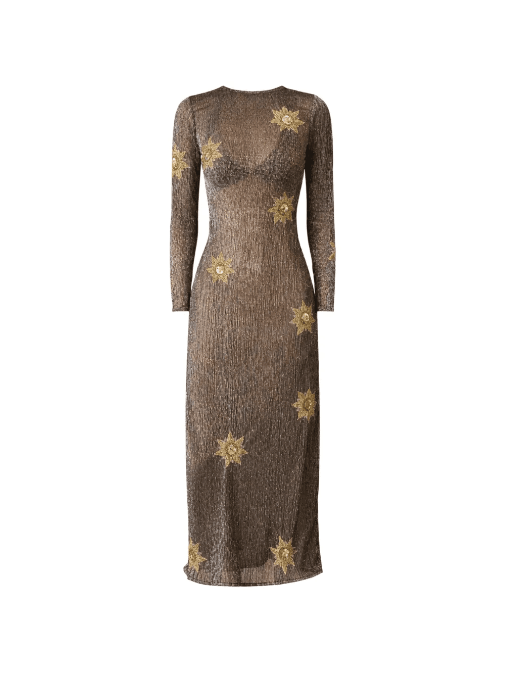 long-sleeved star-motif midi dress - Image 1
