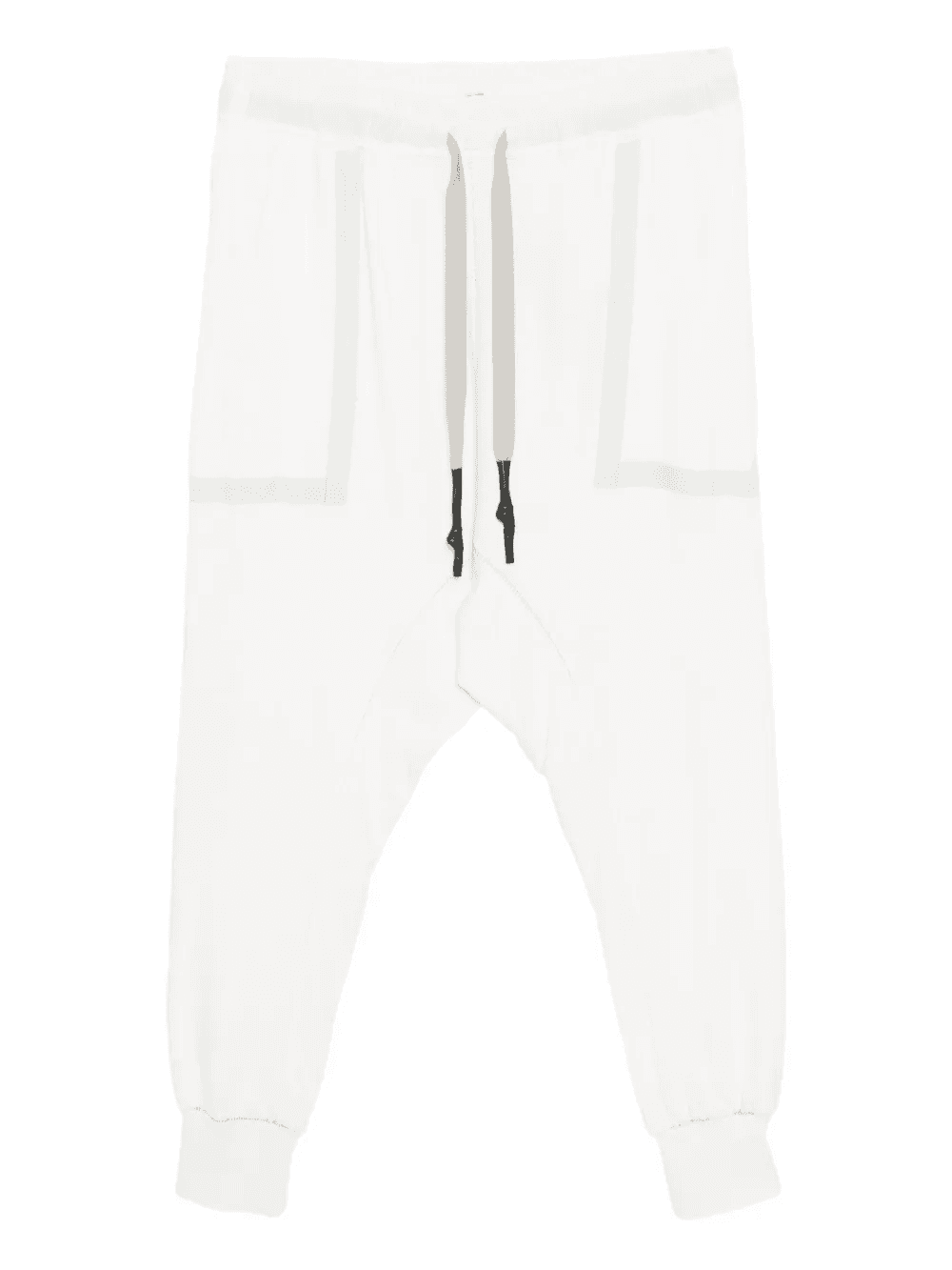 elasticated-waistband drop-crotch trousers - Image 1