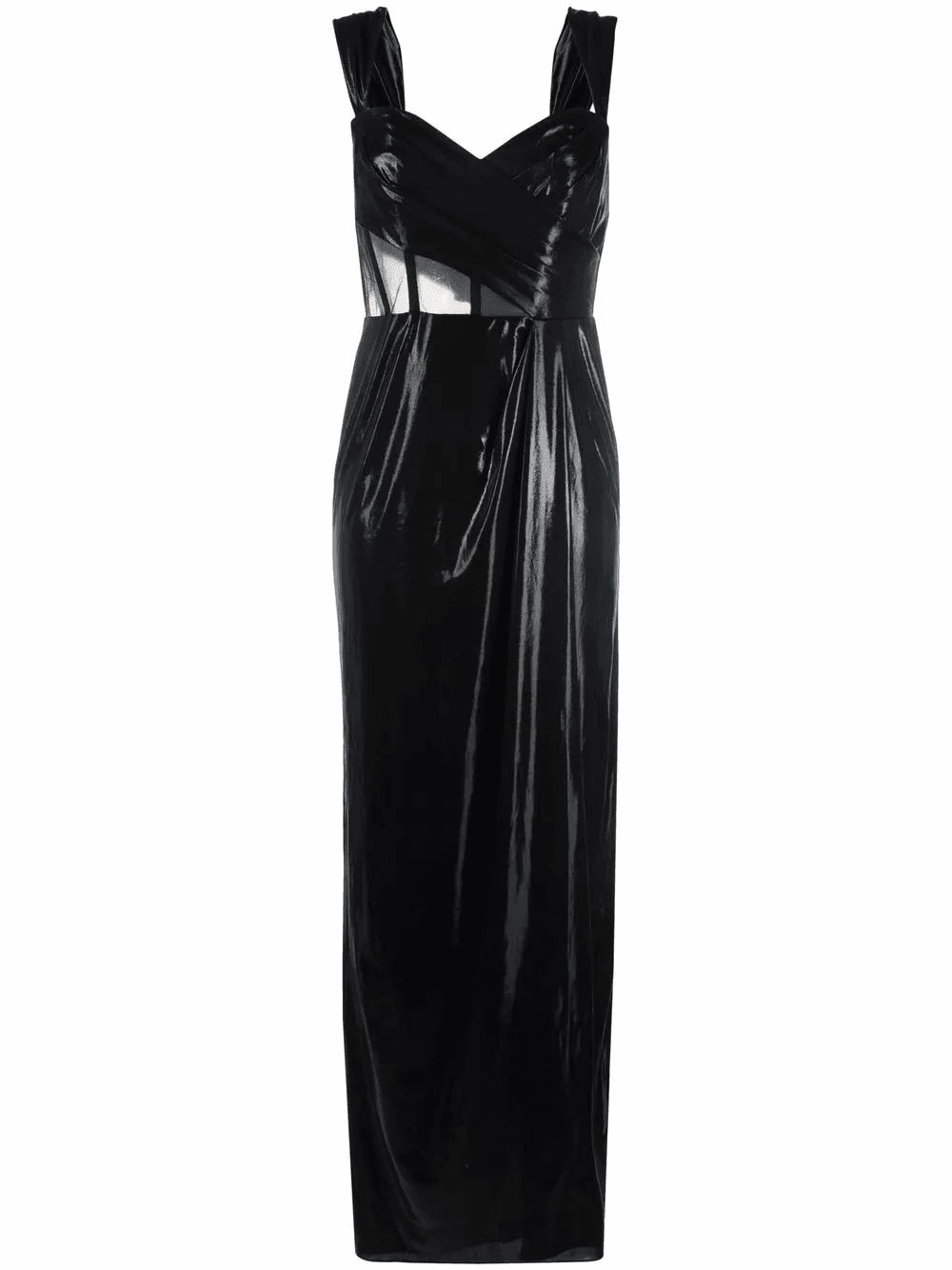 sheer-panel sleeveless dress - Image 1