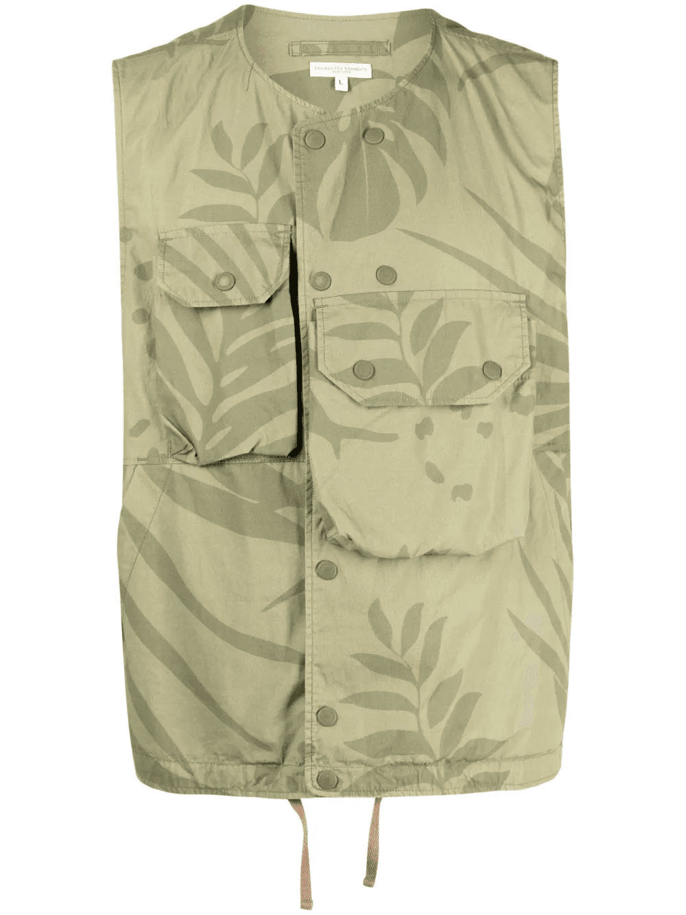 Cover leaf-print cotton gilet - Image 1