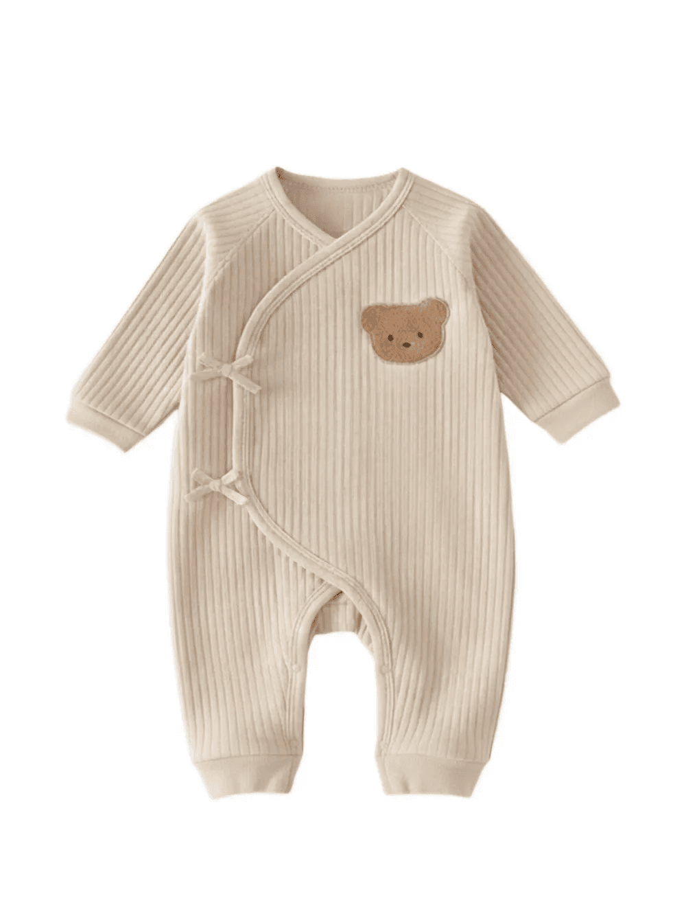ribbed texture bear romper - Image 1