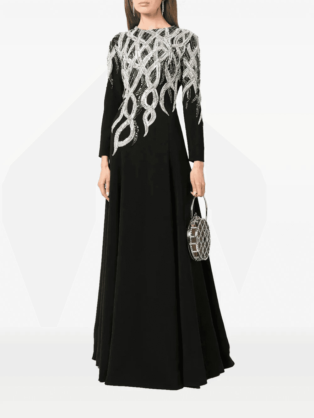 sheer-tulle crystal-embroidery maxi dress - Image 1
