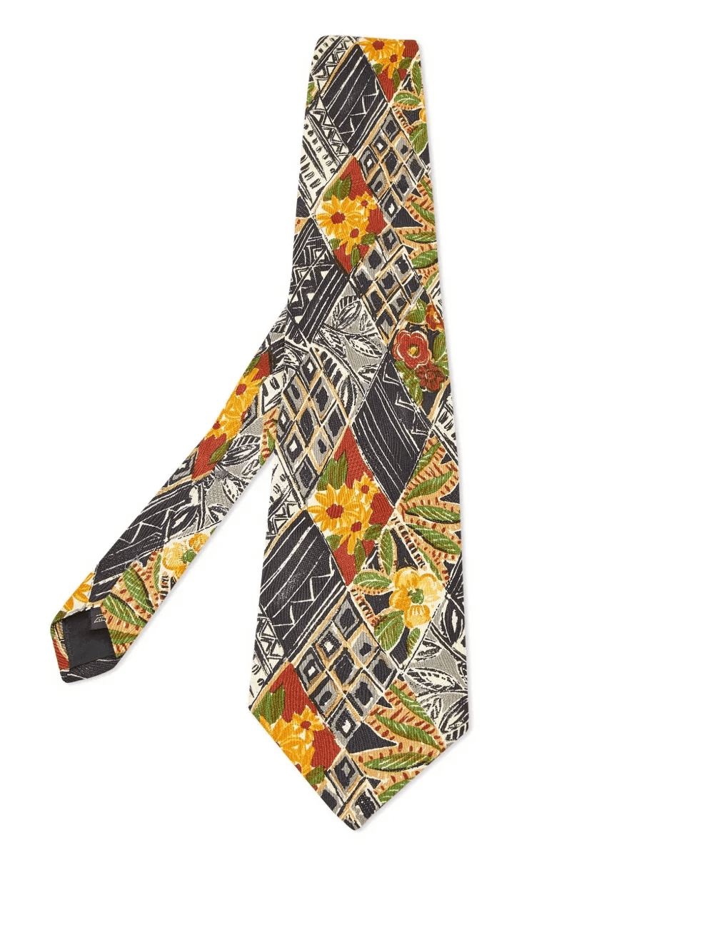 geometric-print floral tie - Image 1