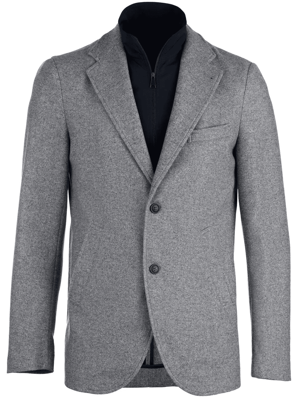 layered-design wool-blend blazer - Image 1