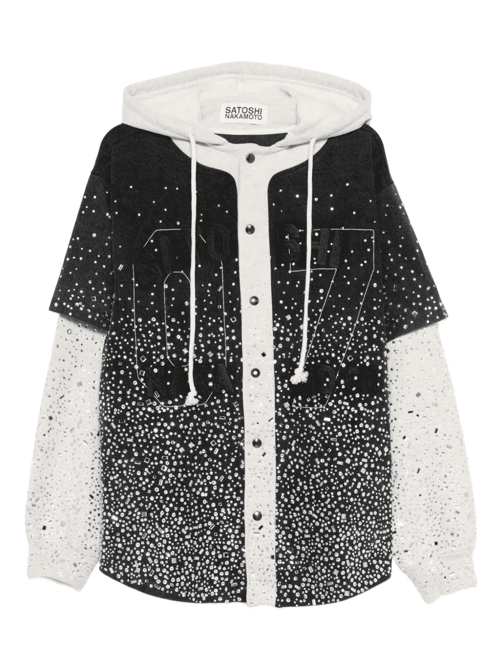 embellished long-sleeve hoodie - Image 1