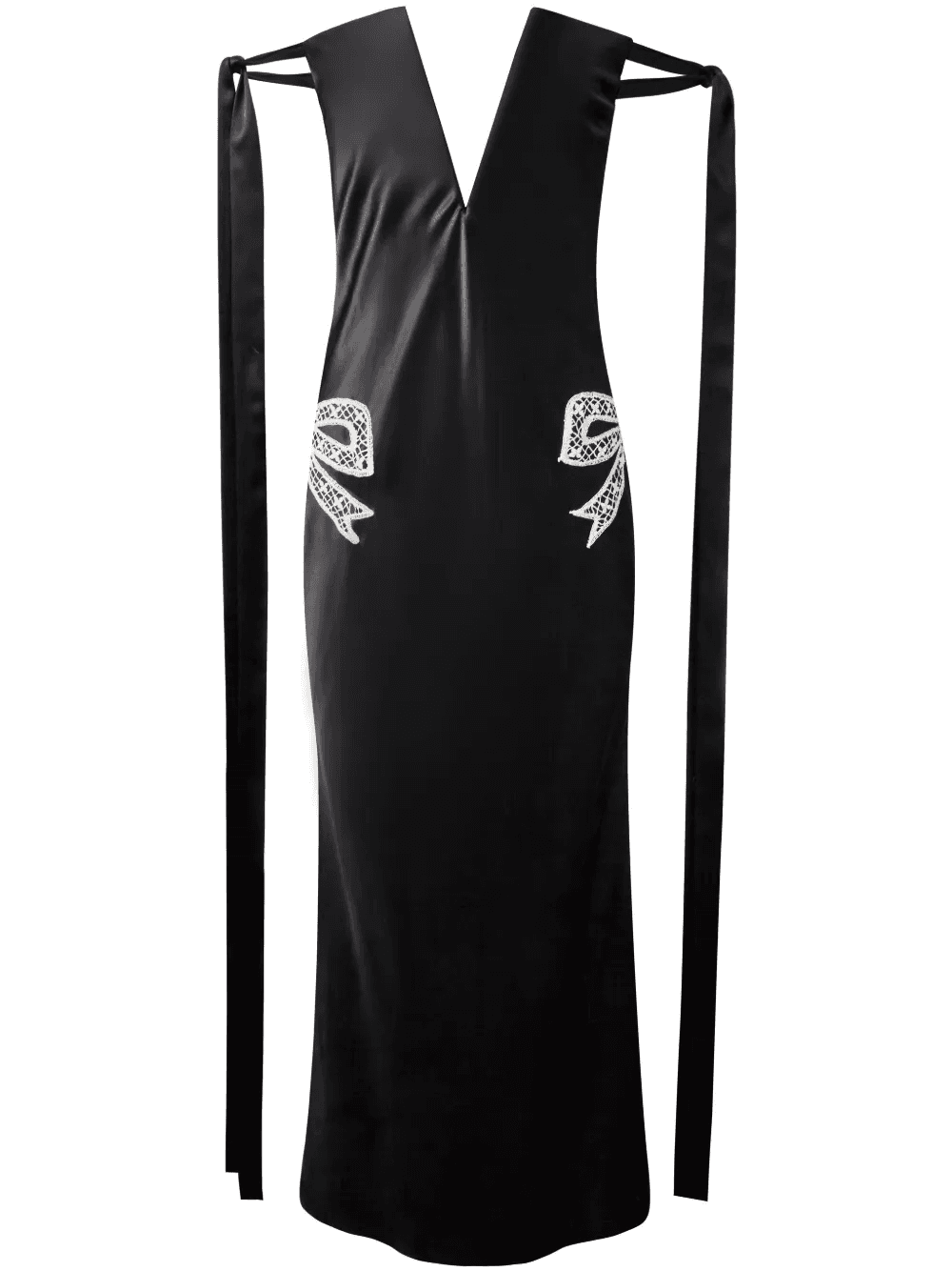 tied-sleeve strapless dress - Image 1