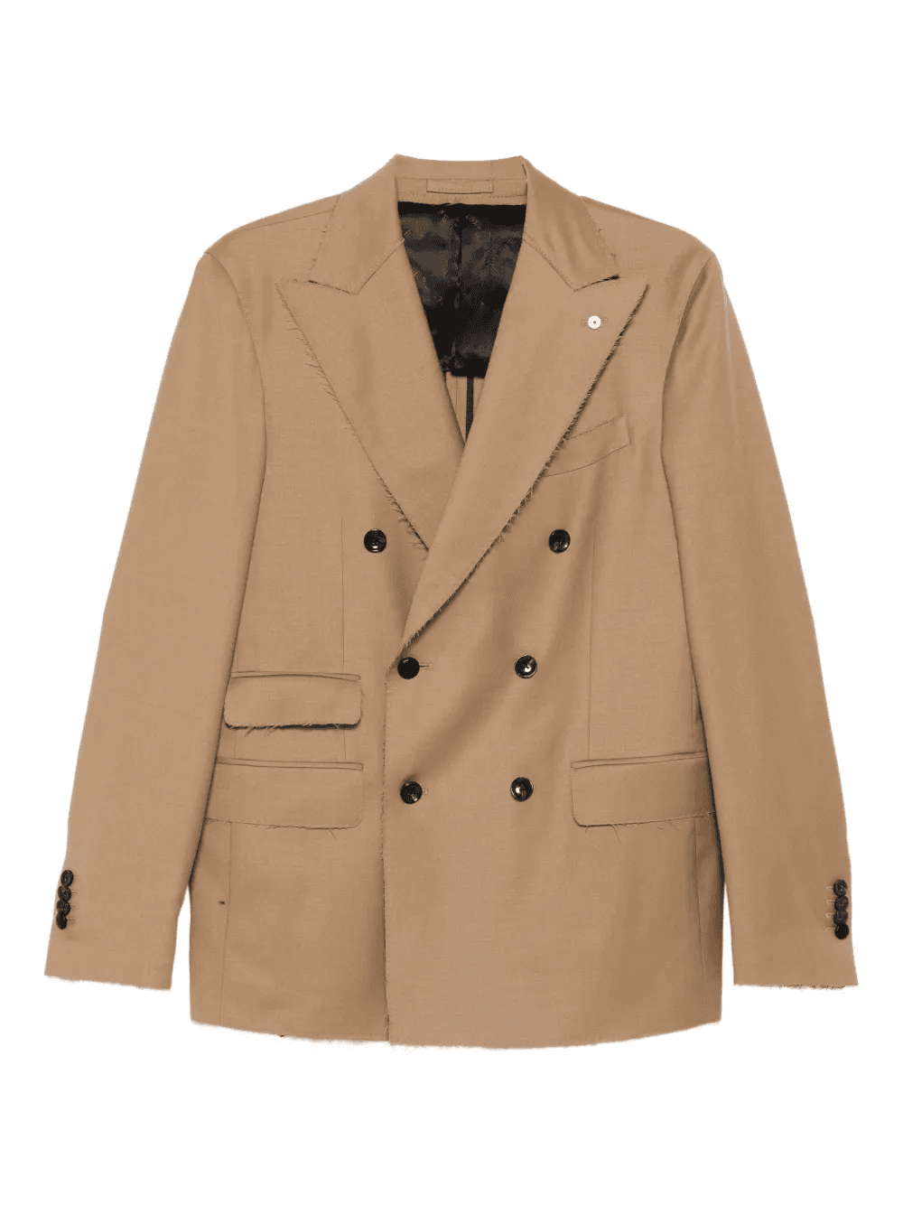 double-breasted frayed-edge blazer - Image 1